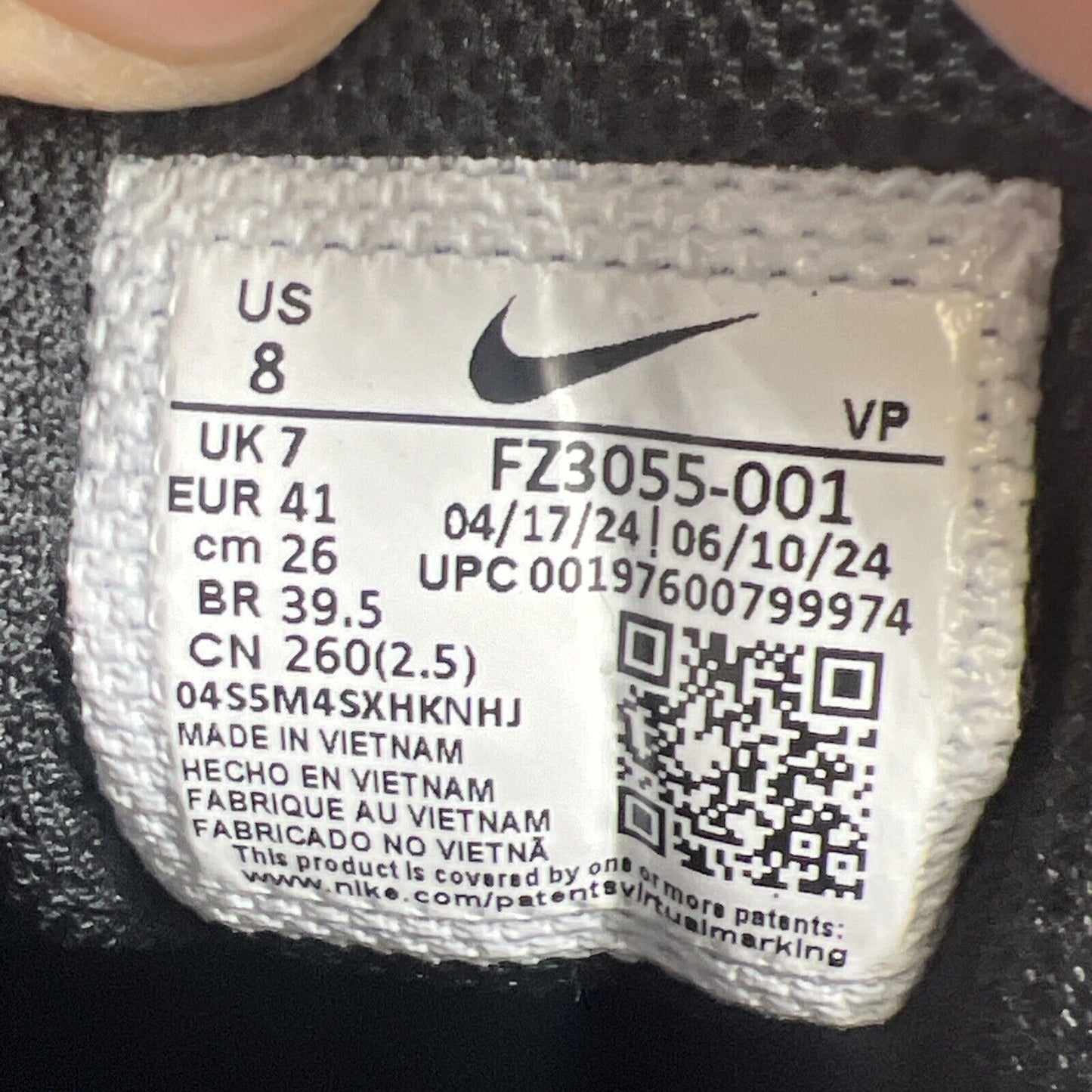 Size 8 - Nike Air More Uptempo Low Black Photon Dust (FZ3055-001)