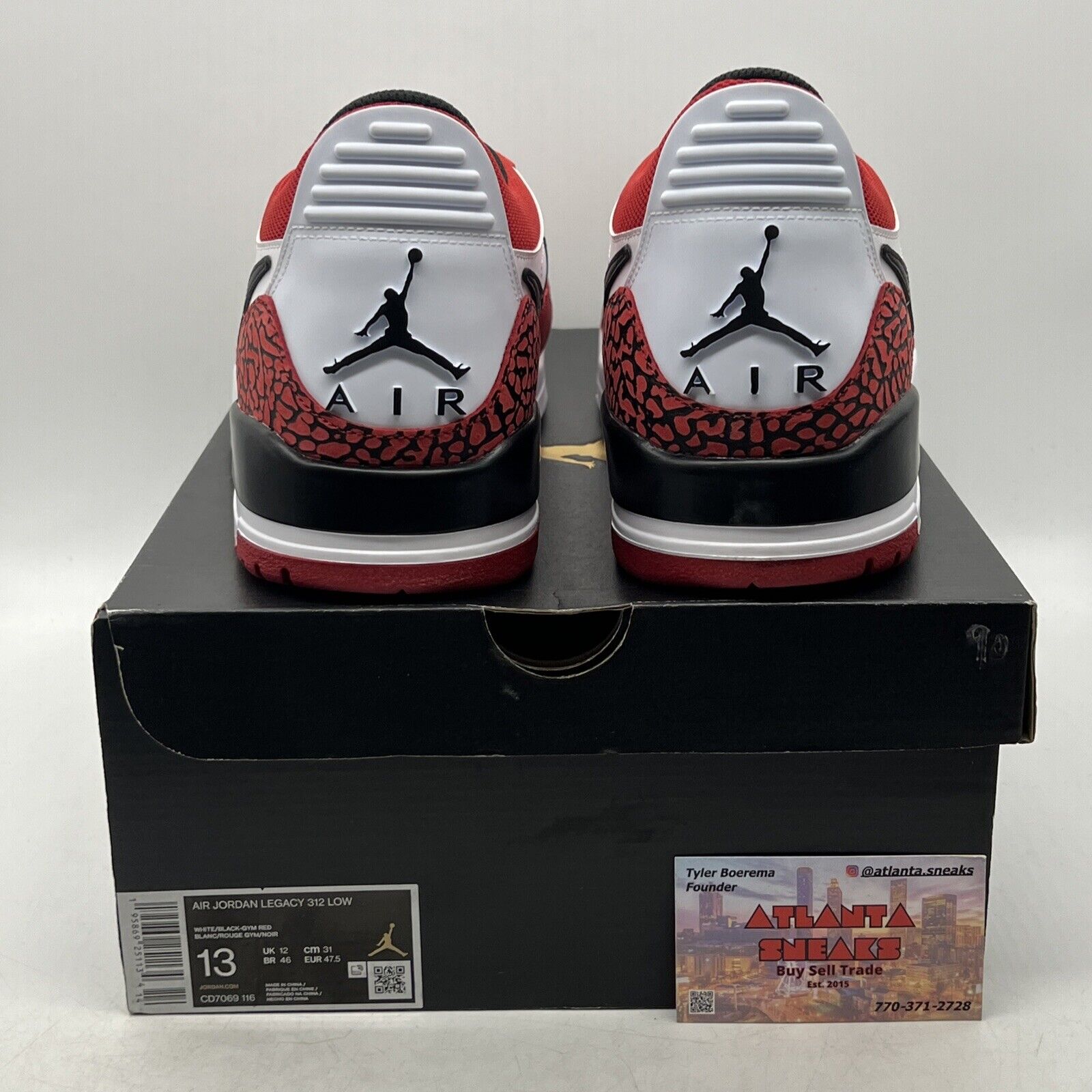 Size 13 - Jordan Legacy 312 Low Chicago Red Black Leather (CD7069-116)