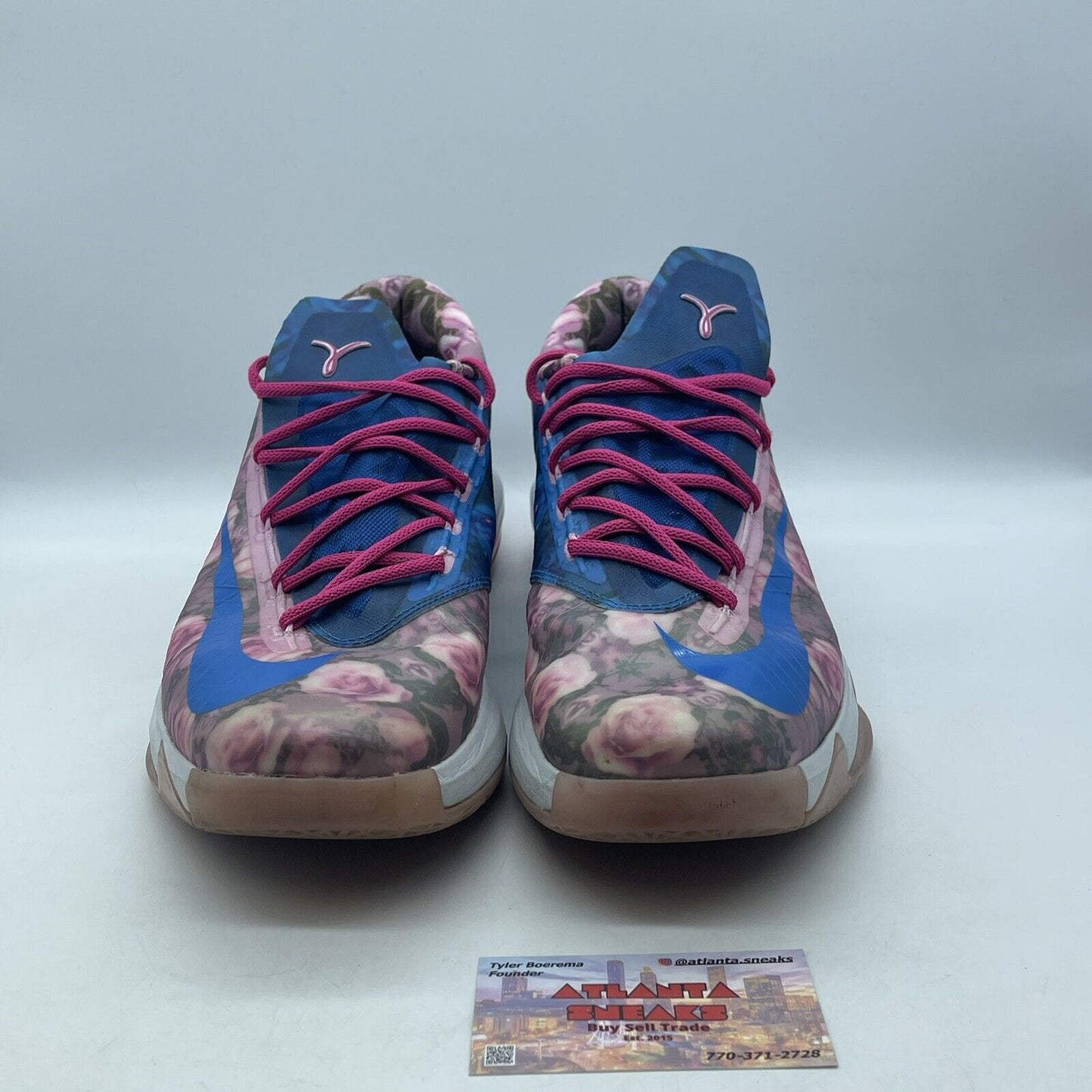 Size 13 - Nike KD 6 Supreme Aunt Pearl Pink White Blue (618216-600)