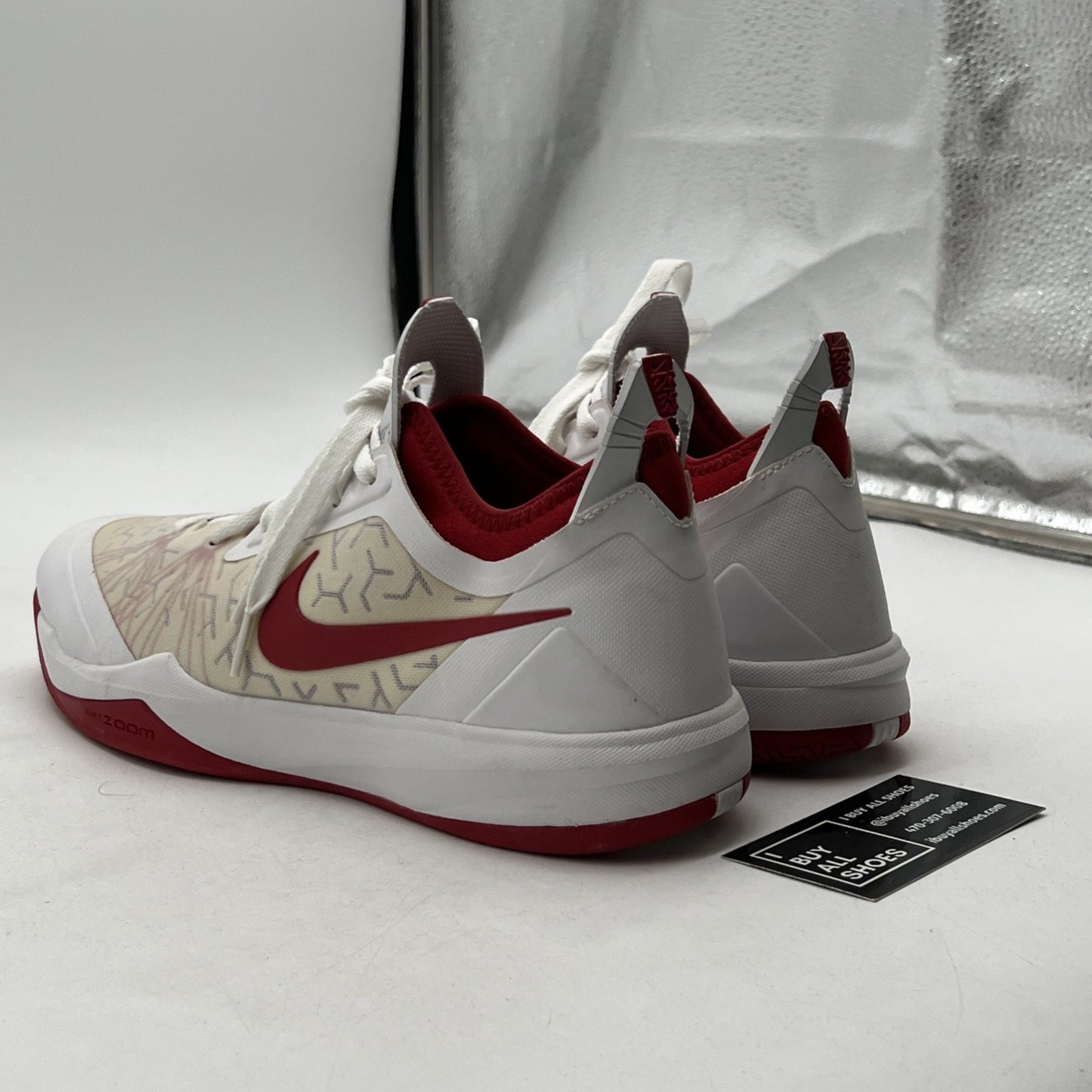 Size 9.5 - Nike Zoom Crusader Basketball Shoes Sneakers White Red (644698-102)