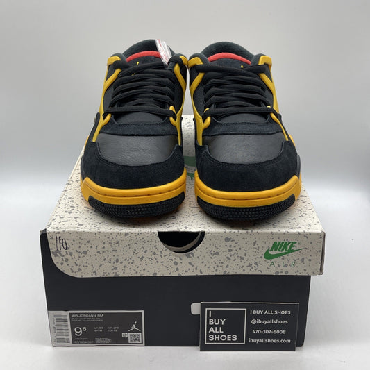 Size 9.5 - Air Jordan 4 RM Bruce Lee Black Yellow Suede Leather (FQ7939-007)