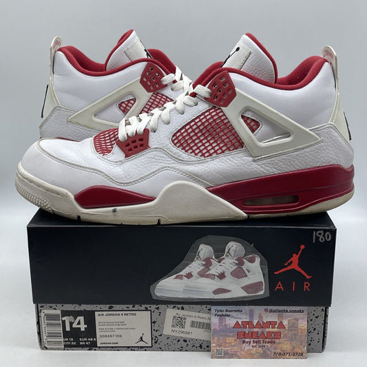 Size 14 - Jordan 4 Retro alternate 89 2016 White Red Leather (308497-106)