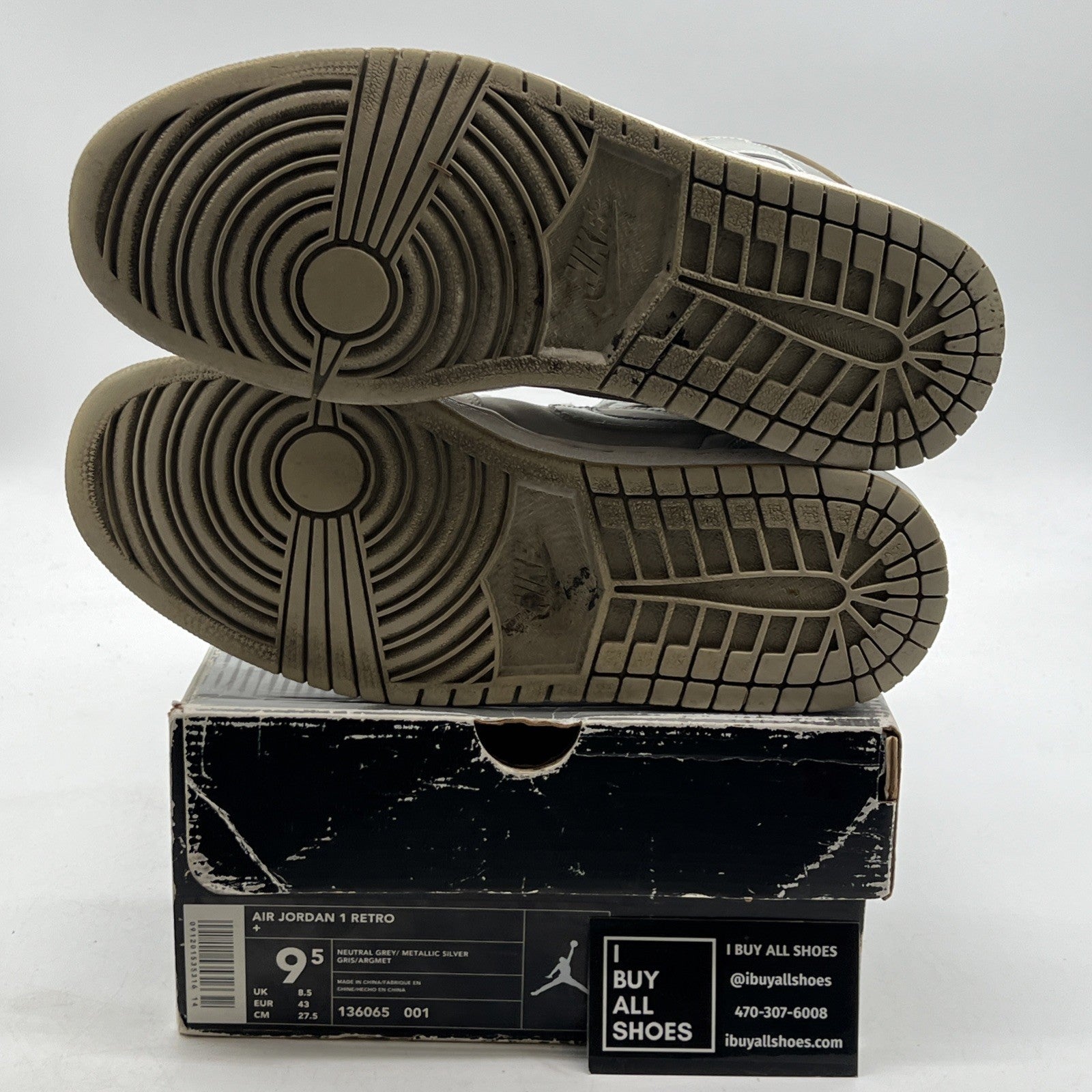 Size 9.5 - Air Jordan 1 Retro + 2001 Neutral Grey (136065-001)