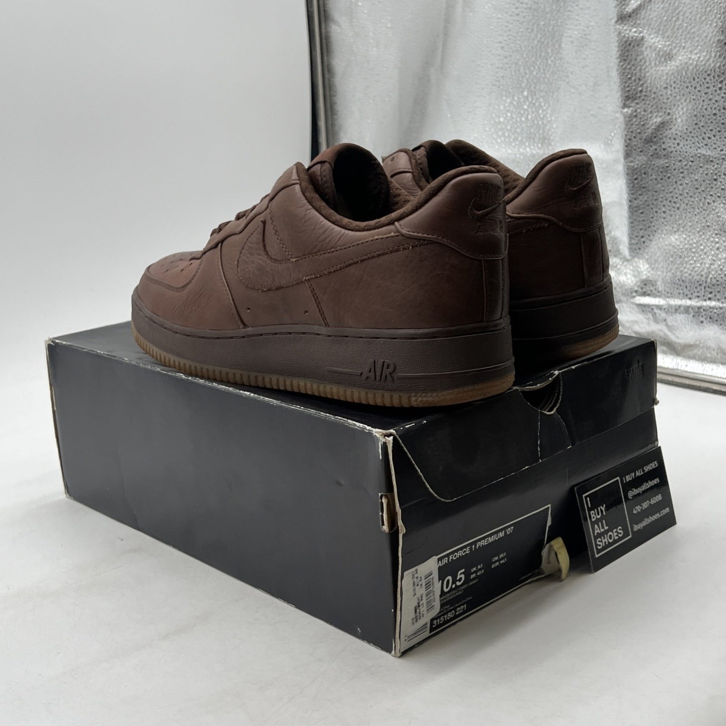 Size 10.5 - Nike Air Force 1 Premium 07 Brown (315180-221)