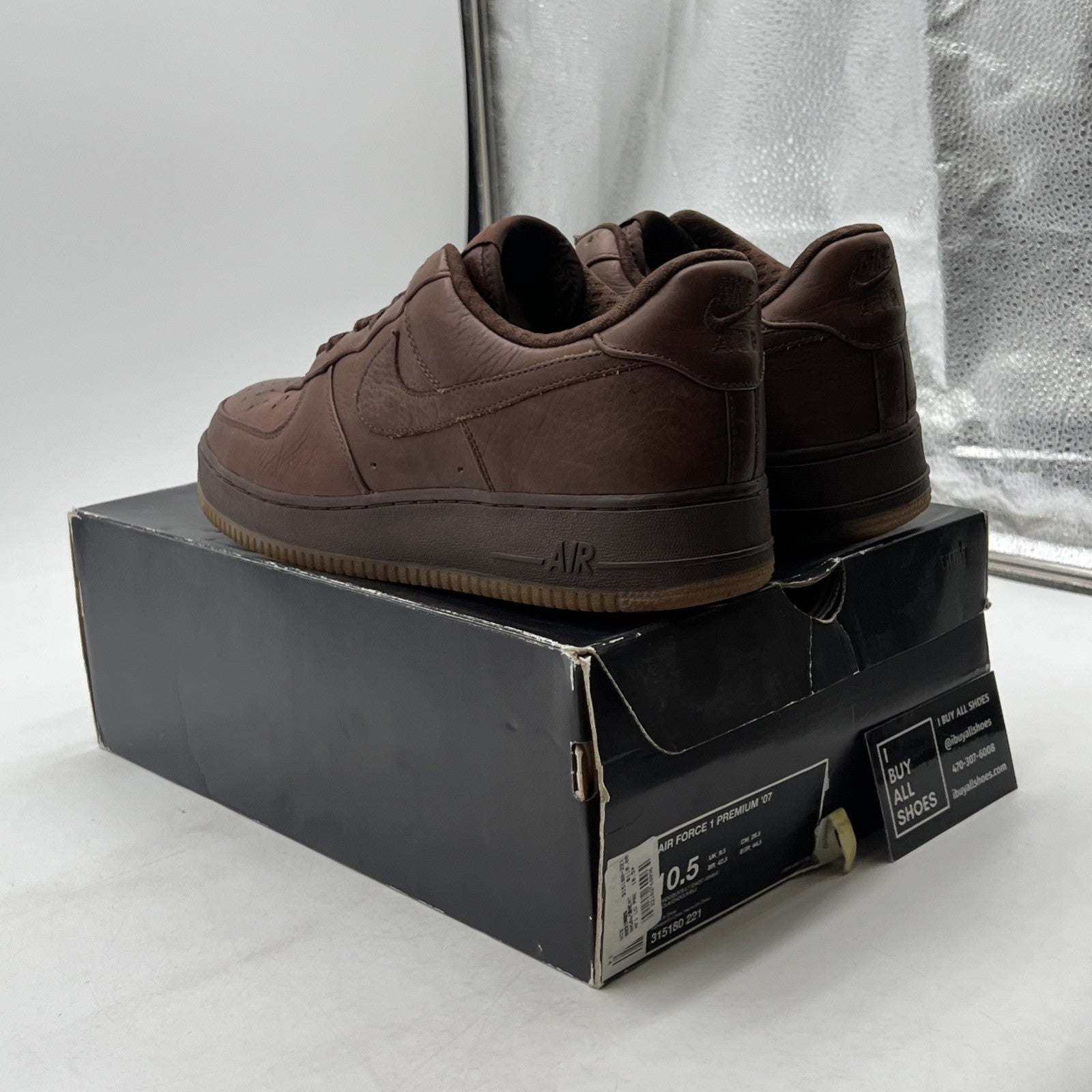 Size 10.5 - Nike Air Force 1 Premium 07 Brown (315180-221)