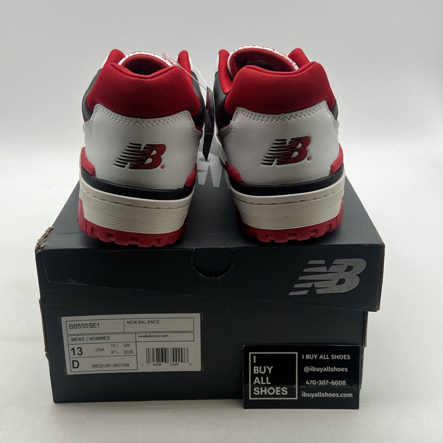 Size 13 - New Balance 550 White Team Red (BB550SE1)