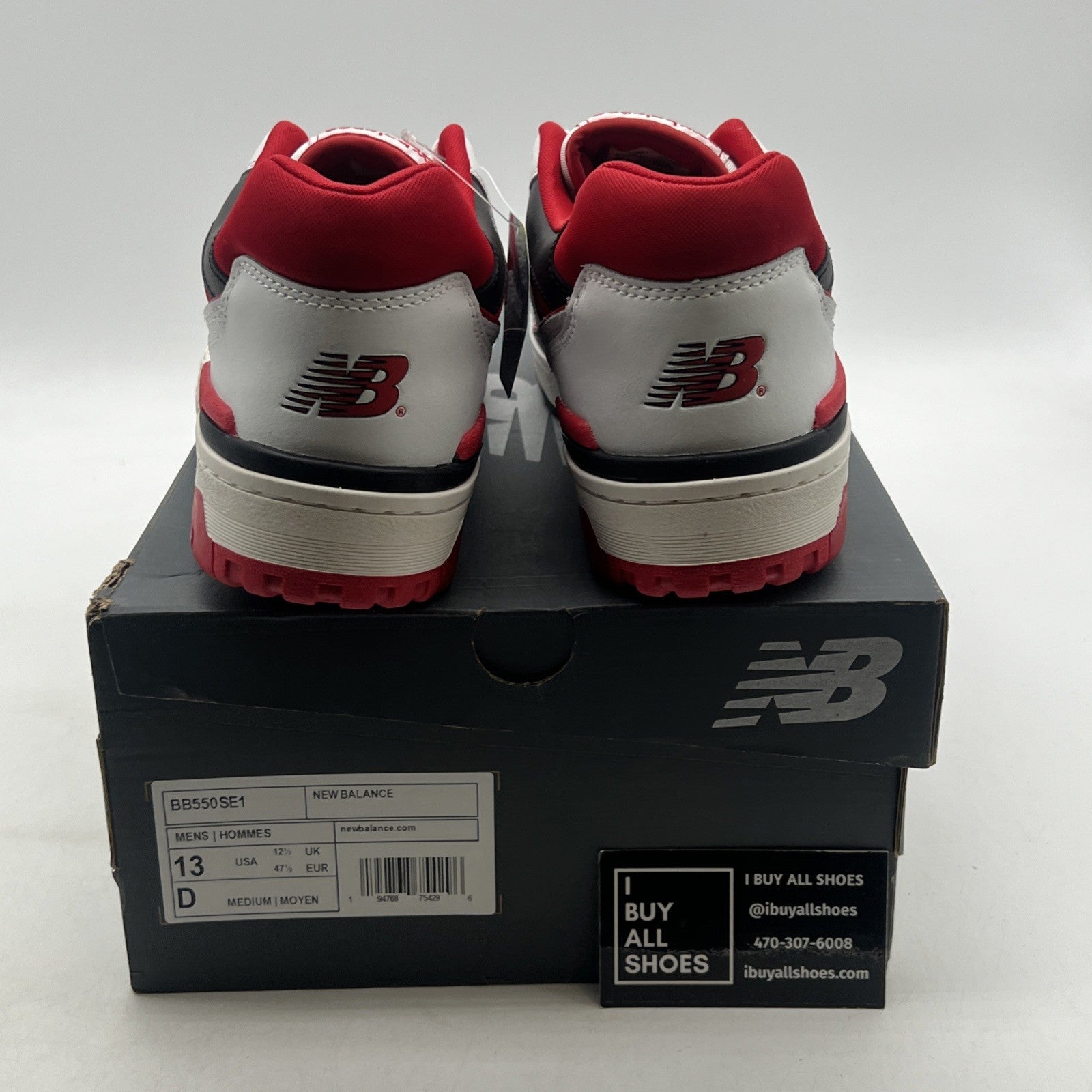 Size 13 - New Balance 550 White Team Red (BB550SE1)
