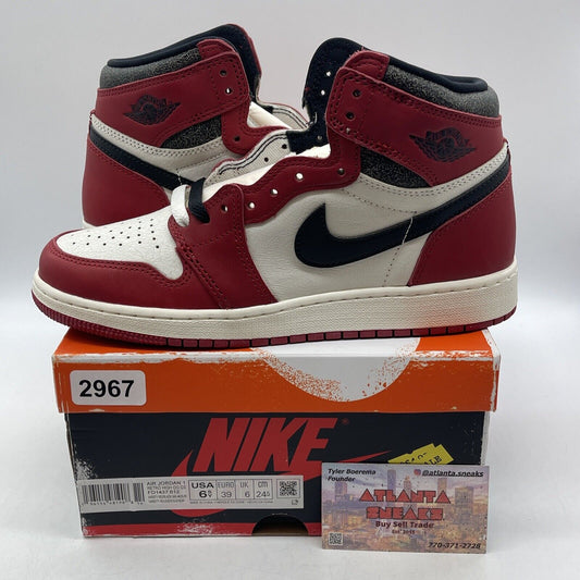 Size 6.5Y - Jordan 1 Retro OG High Chicago Lost & Found White Red (FD1437-612)