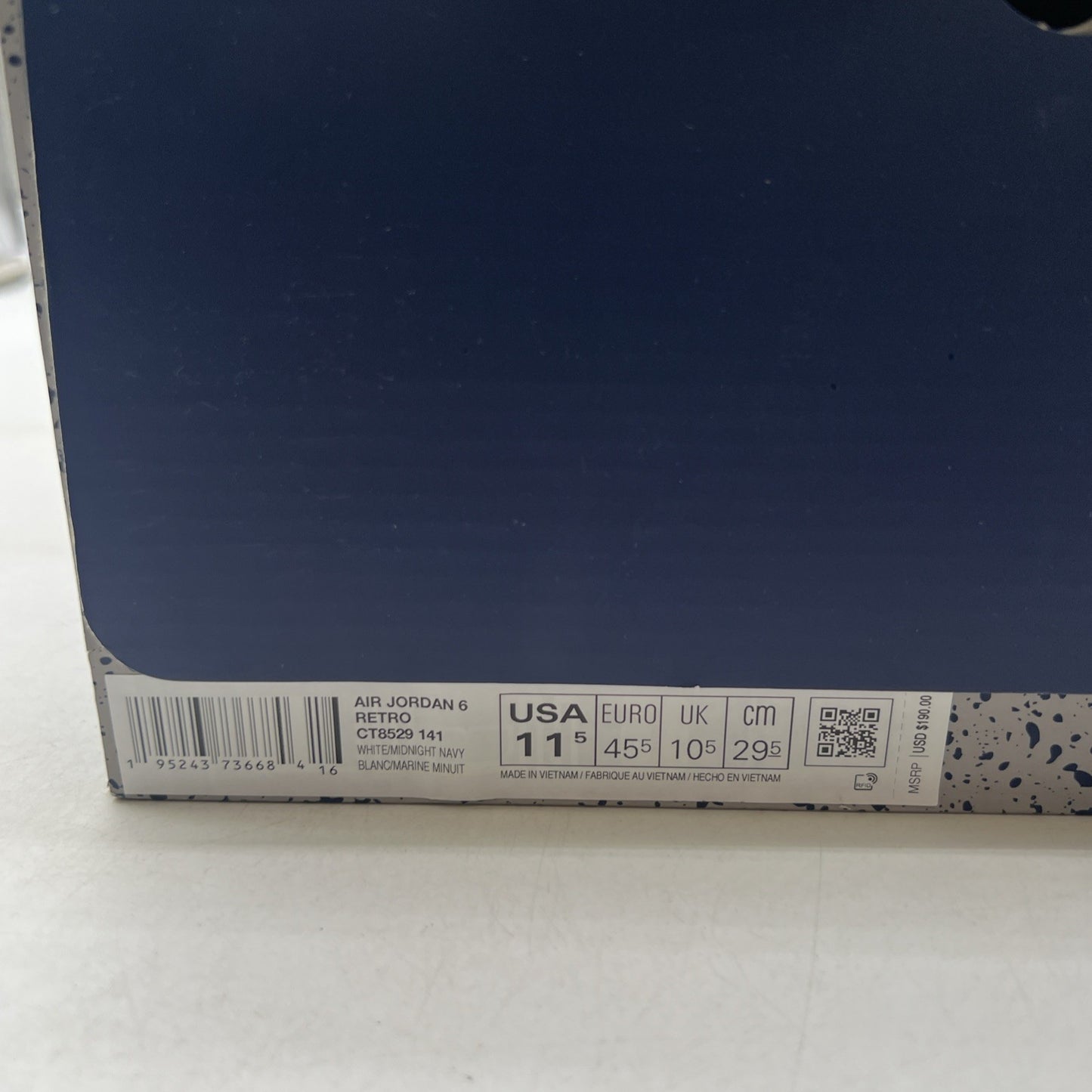 Size 11.5 - Air Jordan 6 Retro Midnight Navy (CT8529-141)