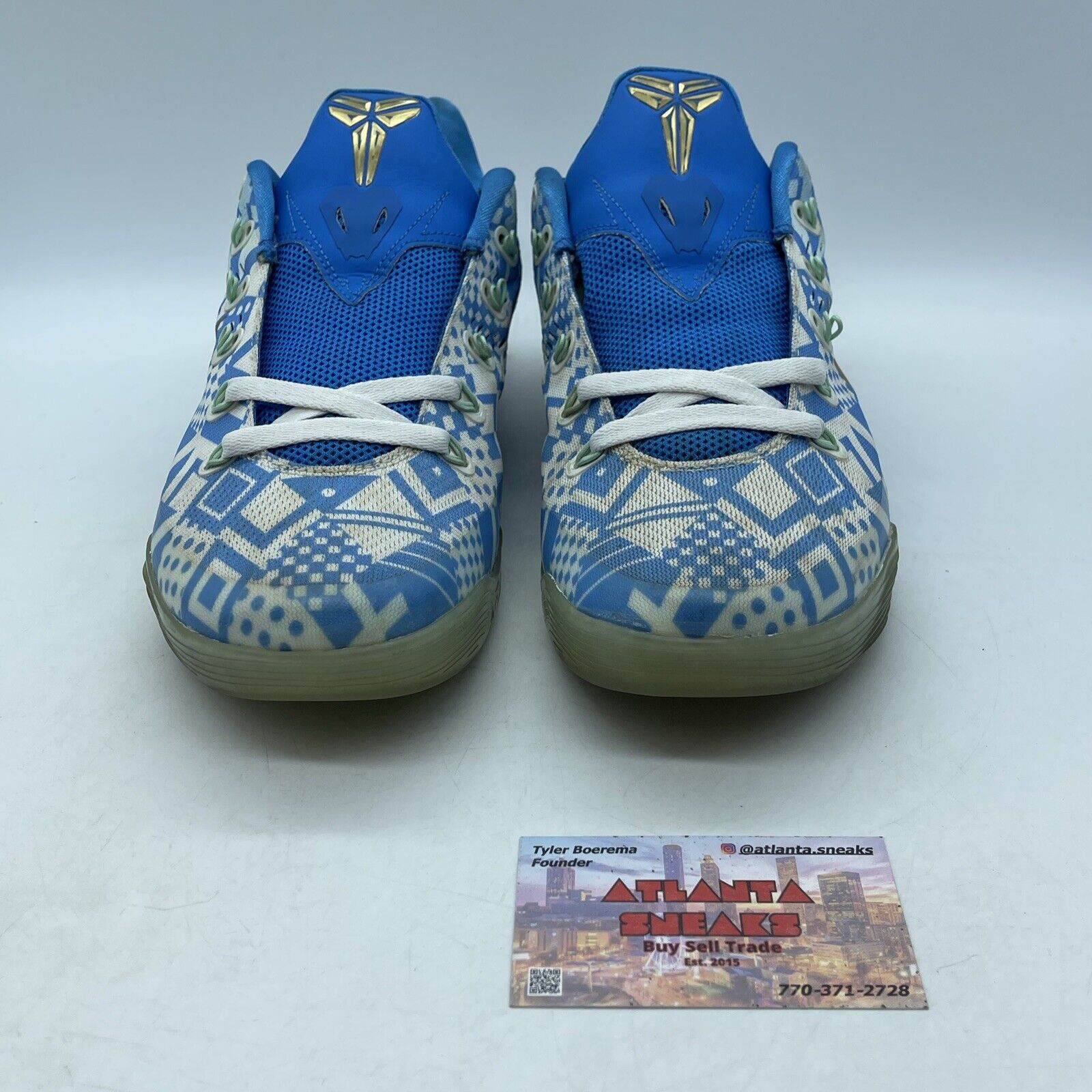 Size 9 - Nike Kobe 9 EM Hyper Cobalt White Blue Silver Suede (646701-414)