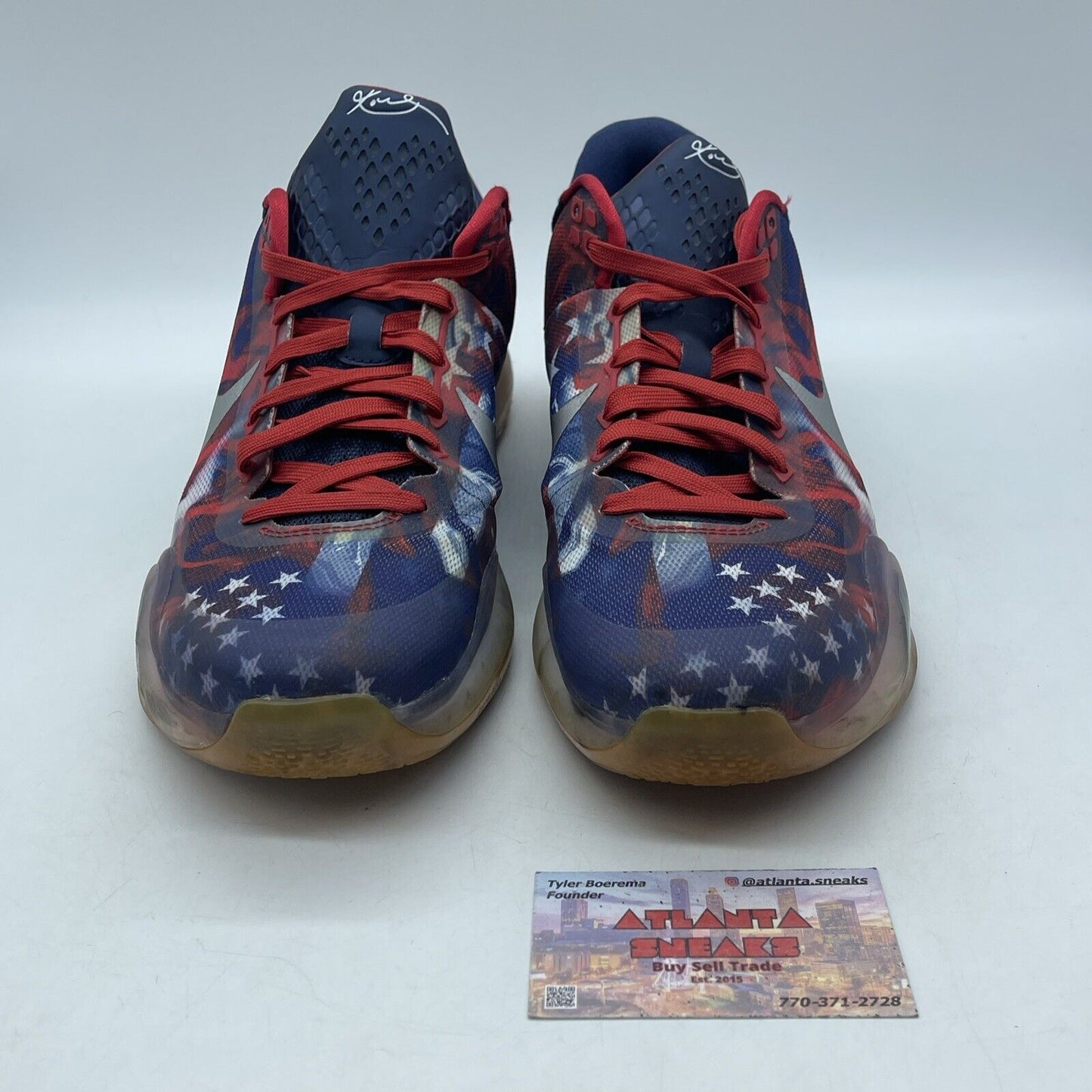 Size 12 - Nike Kobe 10 USA Silver Red Blue White Suede Leather (705317-604)