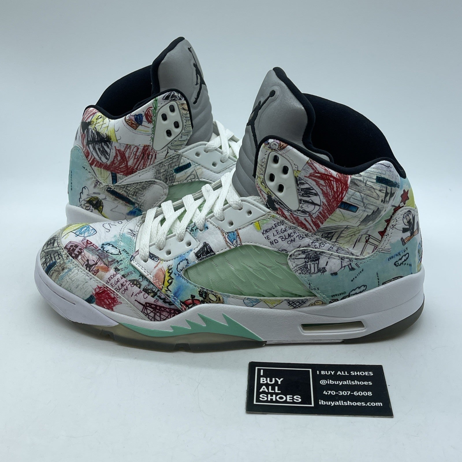 Size 9.5 - Air Jordan 5 Retro Wings Blue White Red Leather (AV2405-900)