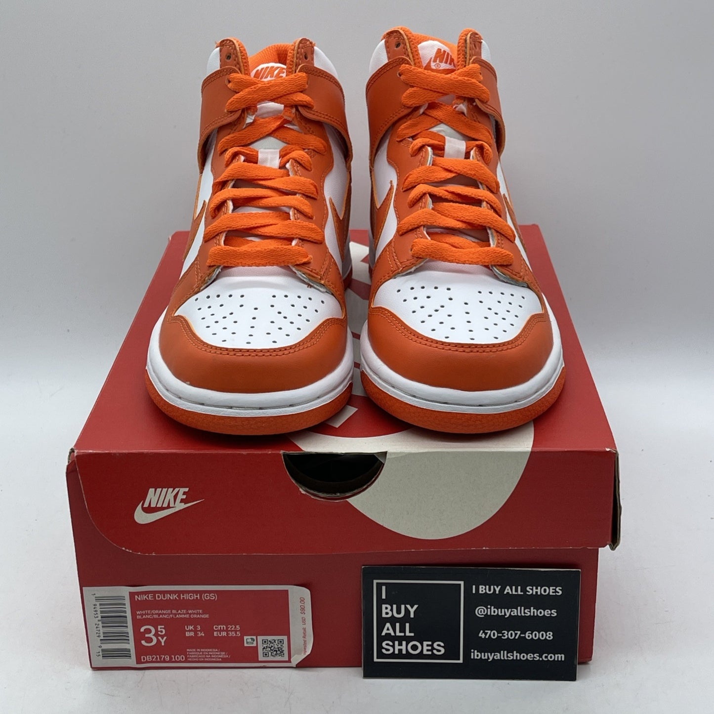 Size 3.5Y - Nike Dunk High SP  Syracuse Orange Preschool GS (DD2314-100)