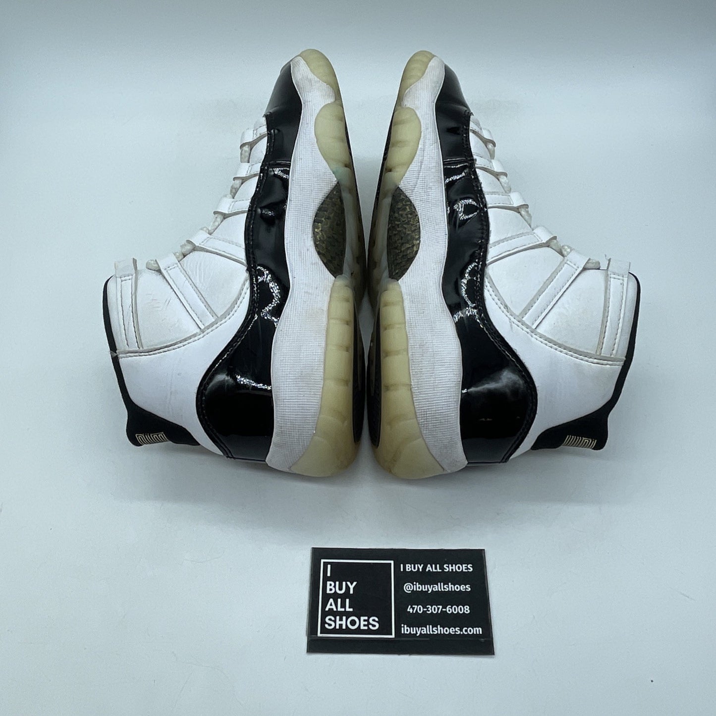 Size 7Y (GS) - Jordan 11 Retro Mid DMP White Black Leather (378038-170)