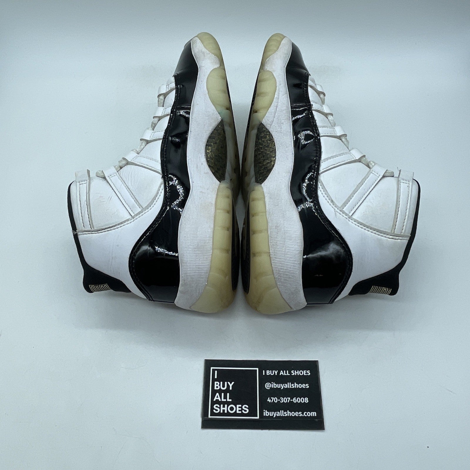 Size 7Y (GS) - Jordan 11 Retro Mid DMP White Black Leather (378038-170)