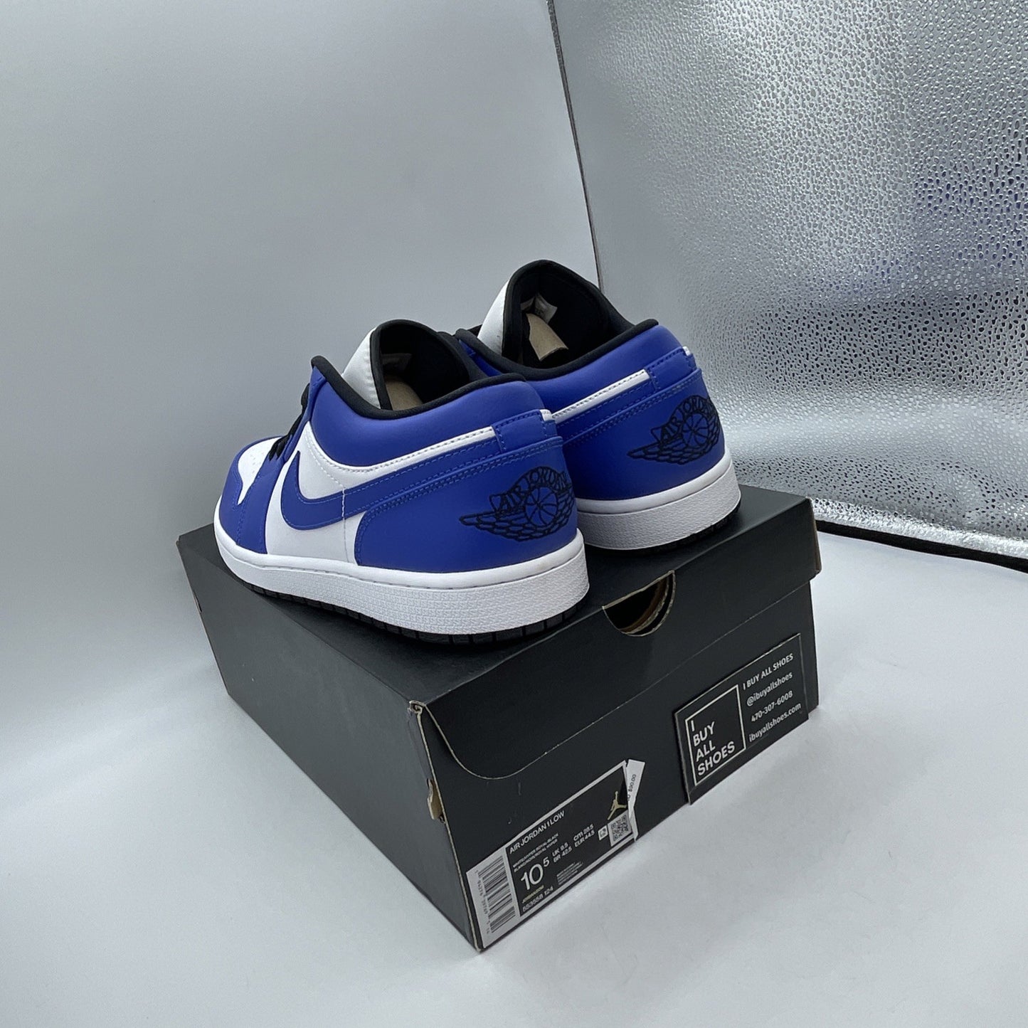 Size 10.5 - Air Jordan 1 Low Game Royal Blue White Leather (553558-124)