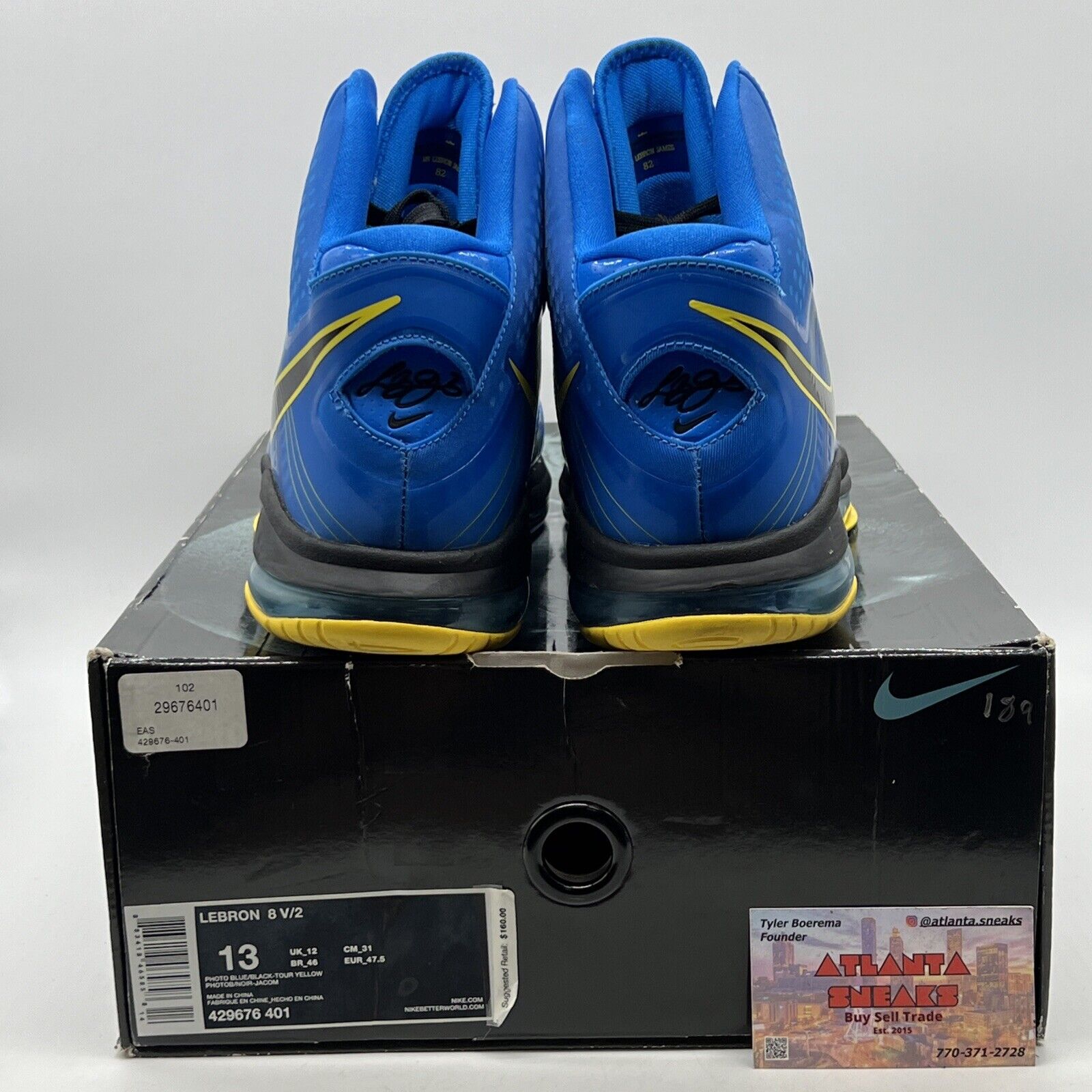 Size 13 - Nike LeBron 8 V/2 Entourage Blue Yellow (429676-401)