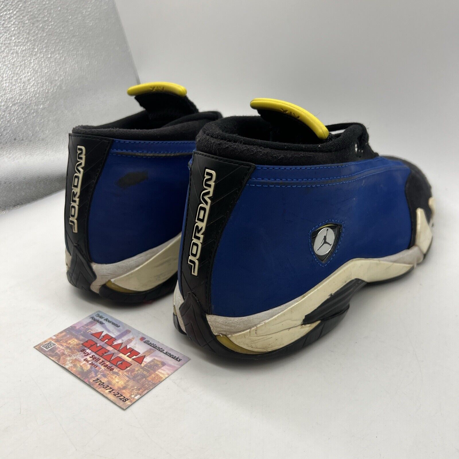 Size 10.5 - Air Jordan 14 Retro 2015 Low Laney Blue Yellow Black (807511-405)