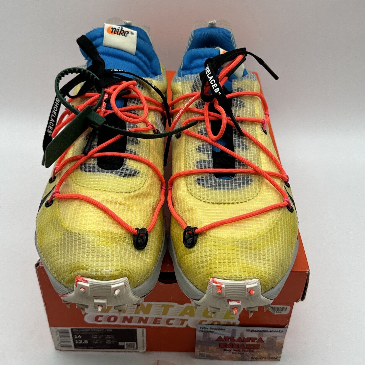 Size 14 - Nike Vapor Street x Off-White Low Tour Yellow W 12.5 Men’s Orange Blck