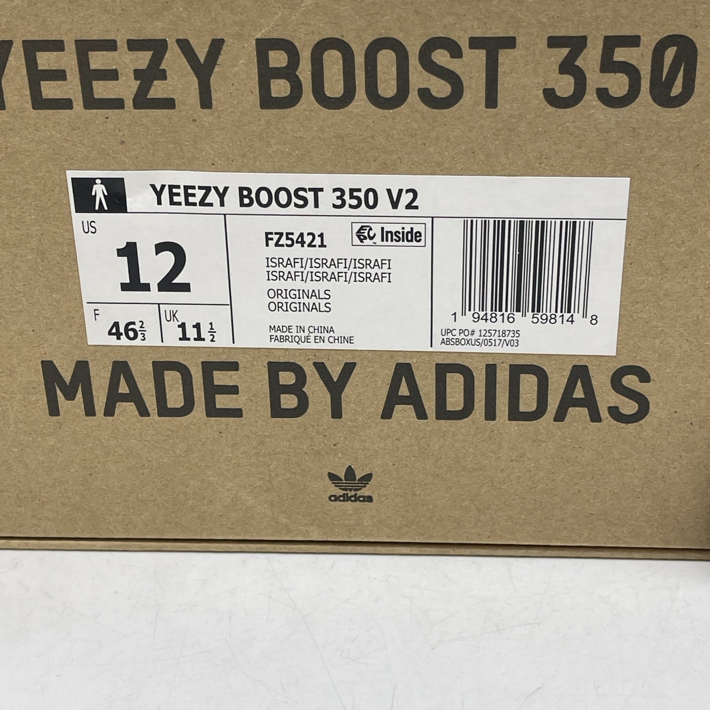 Size 12 - adidas Yeezy Boost 350 V2 Low Israfil (FZ5421)
