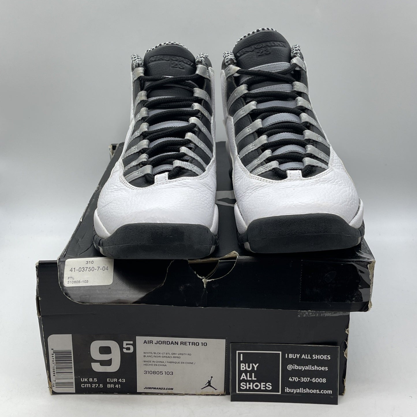 Size 9.5 - Air Jordan 10 Retro 2013 Steel (310805–103)