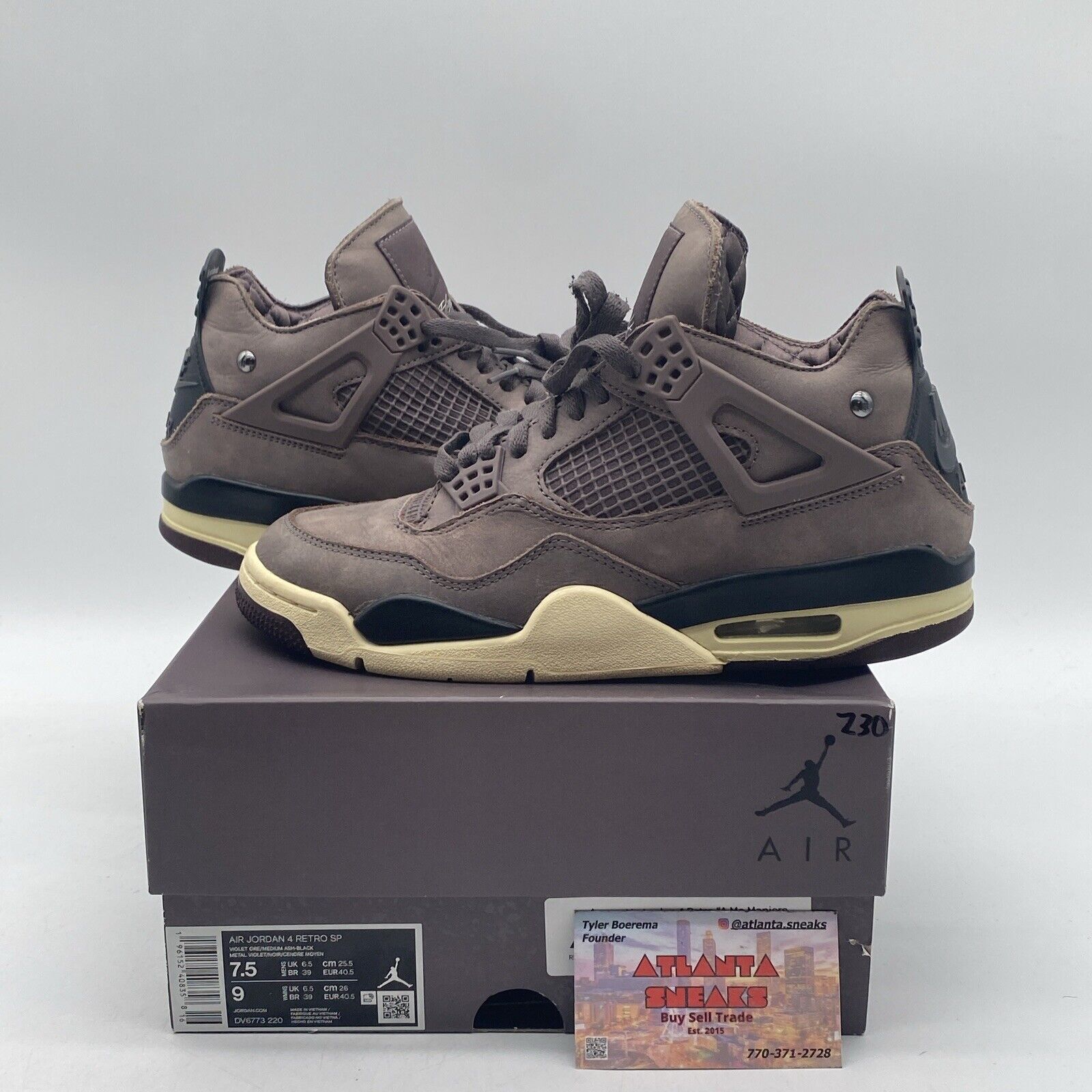 Air Jordan 4 Retro "A MA MANIERE" 2022 - Size 7.5 - DV6773 220 (4327-3)