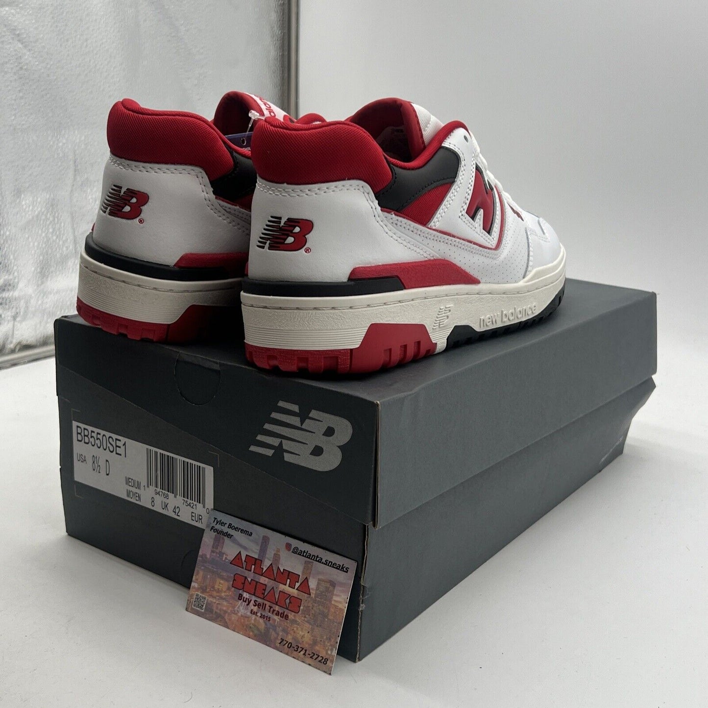 Size 8.5 - New Balance 550 White Team Red (BB550SE1)