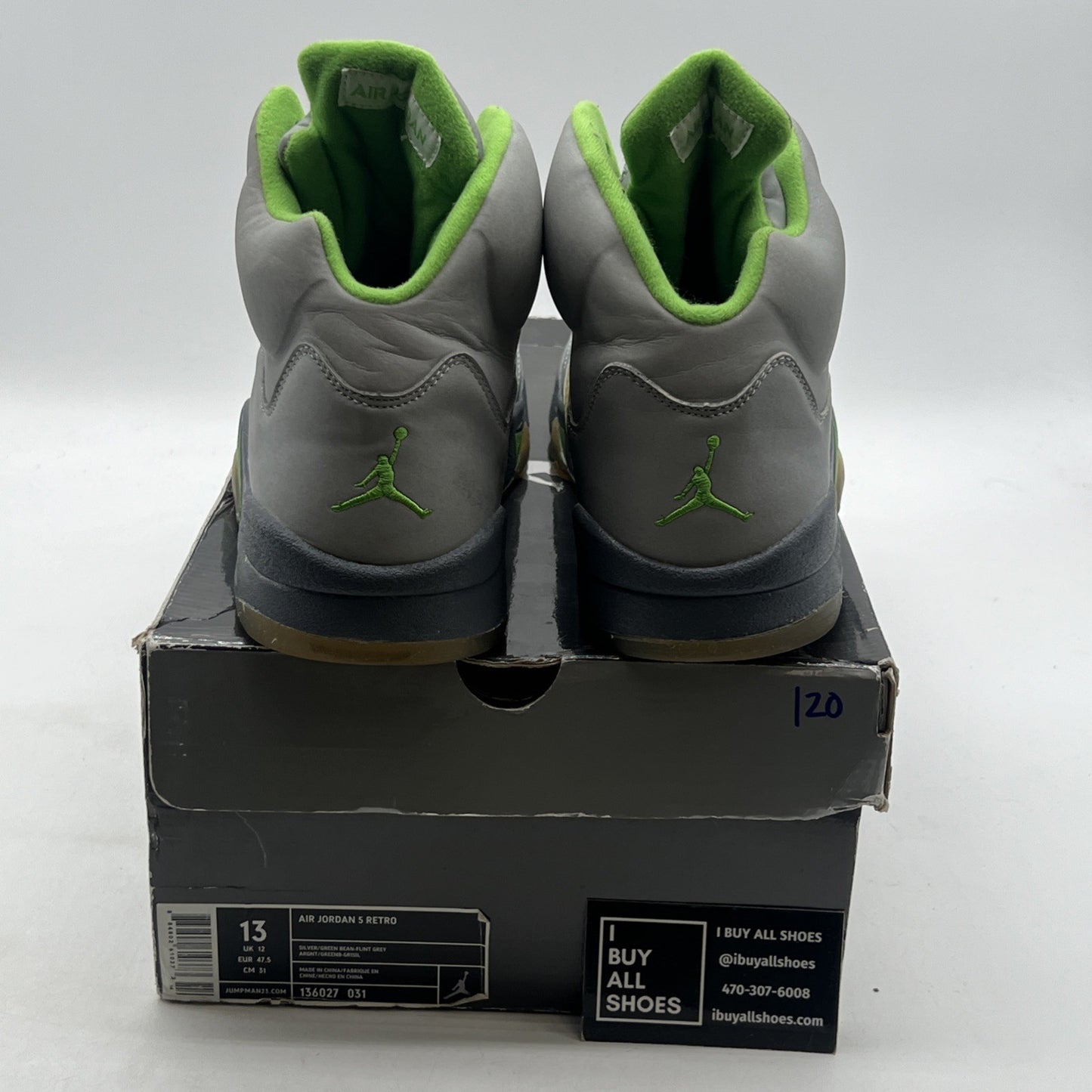 Size 13 - Air Jordan 5 Retro 2006 Green Bean (136027-031)