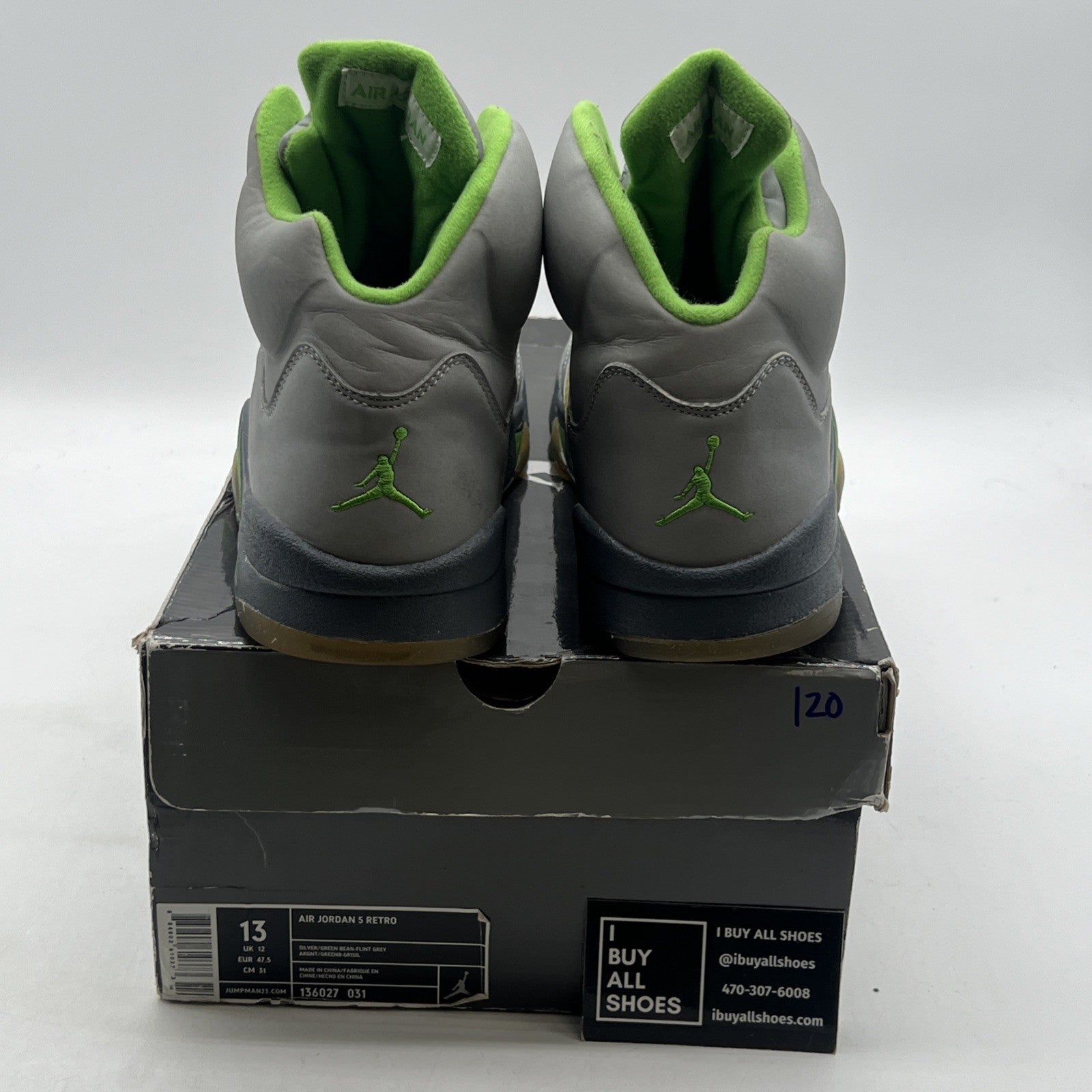 Size 13 - Air Jordan 5 Retro 2006 Green Bean (136027-031)