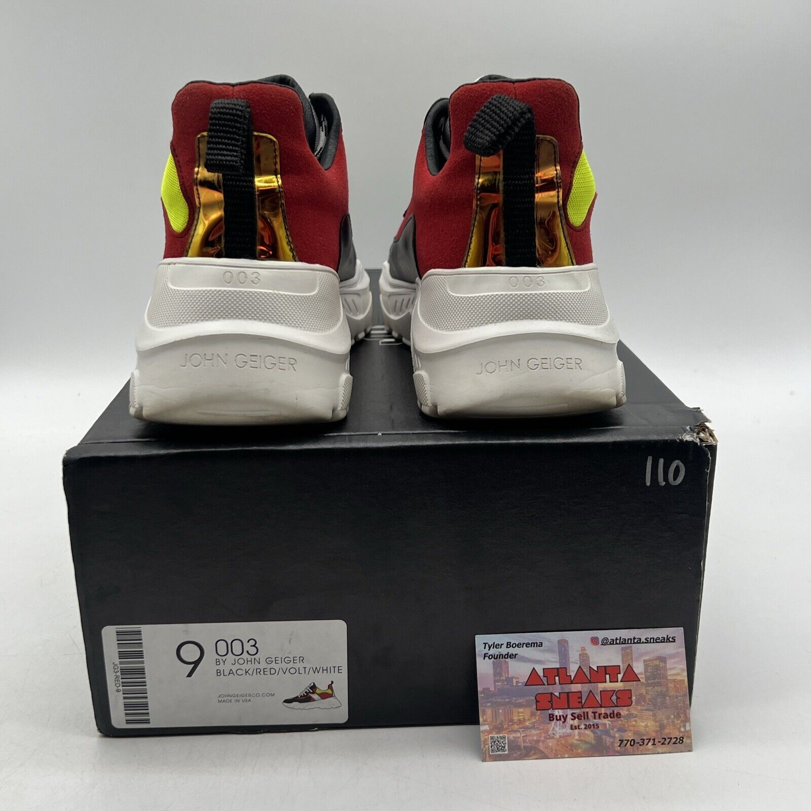 Size 9 - John Geiger 003 Black Red Volt White (JG3-RED-9)