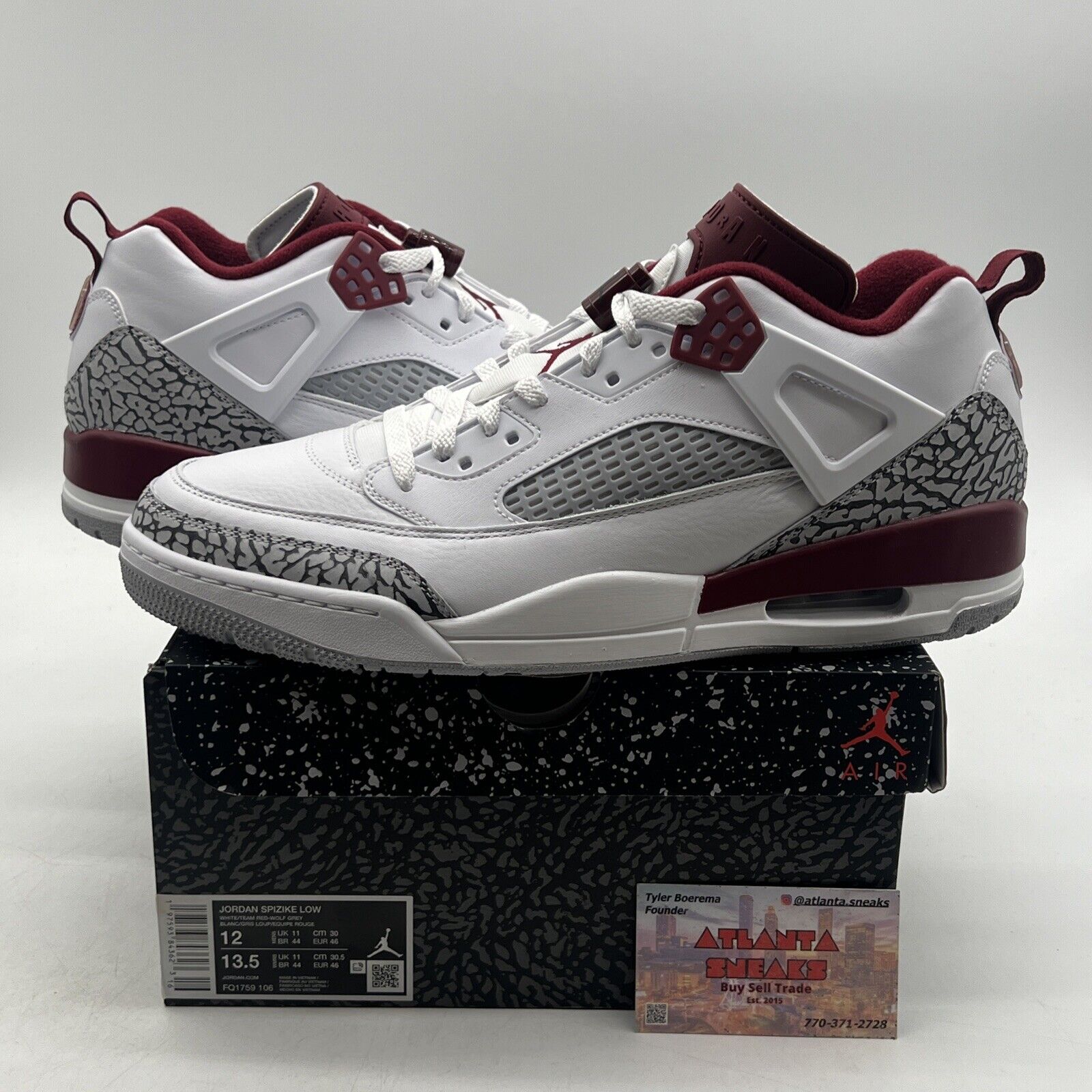 Size 12 - Jordan Spizike Low Team Red Leather Maroon White (FQ1759-106)