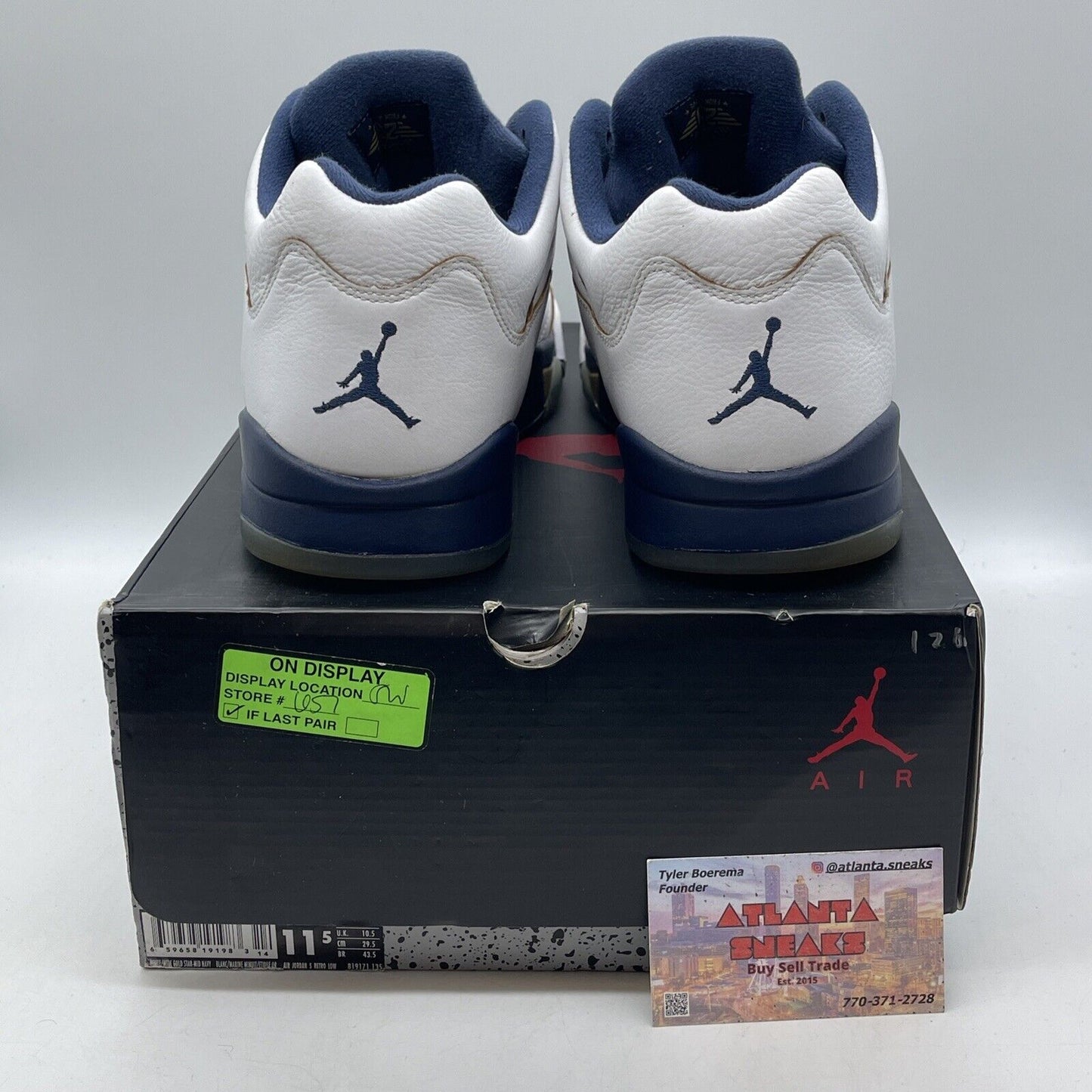 Size 11.5 - Air Jordan 5 Low Dunk From Above Blue White Leather (819171-135)