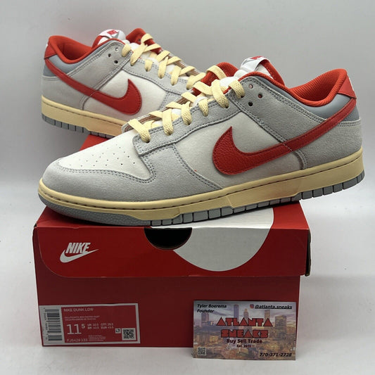 Size 11.5 - Nike Dunk Low White/Gray/Red 2023 Brand New Og All