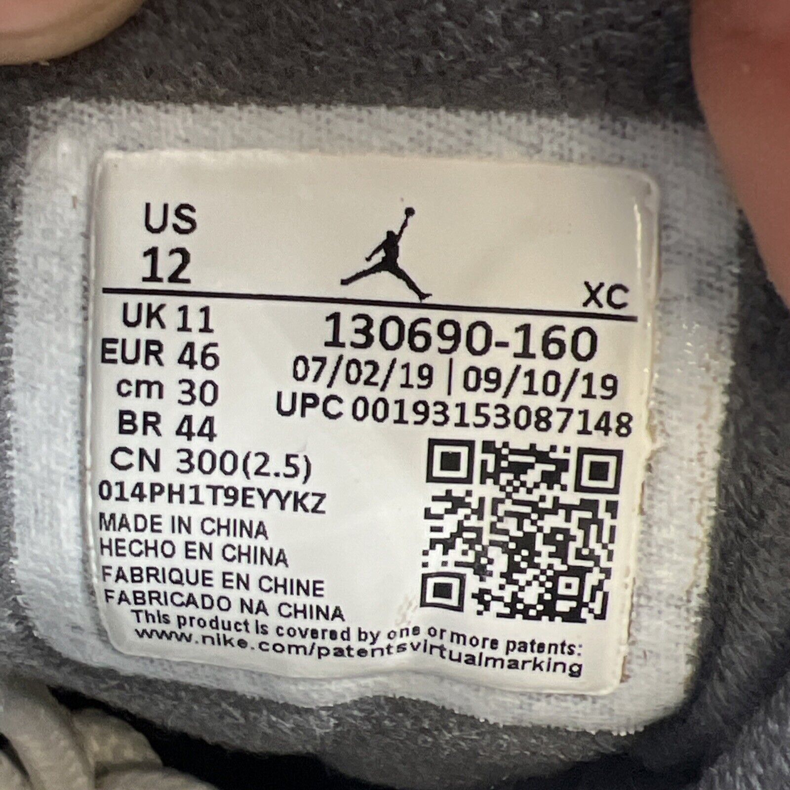 Size 12 - Air Jordan 12 Retro Dark Grey (130690-160)