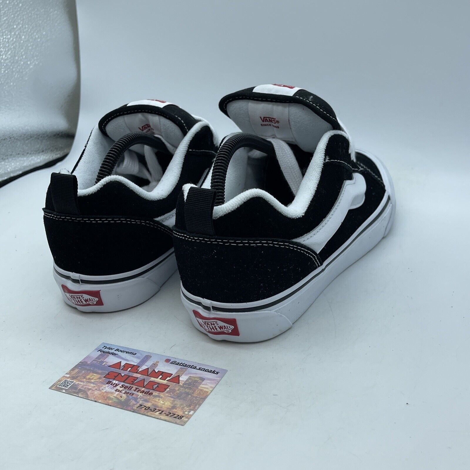 Size 9.5 - Vans Knu Skool Black White Suede Leather (VN0009QC6BT)