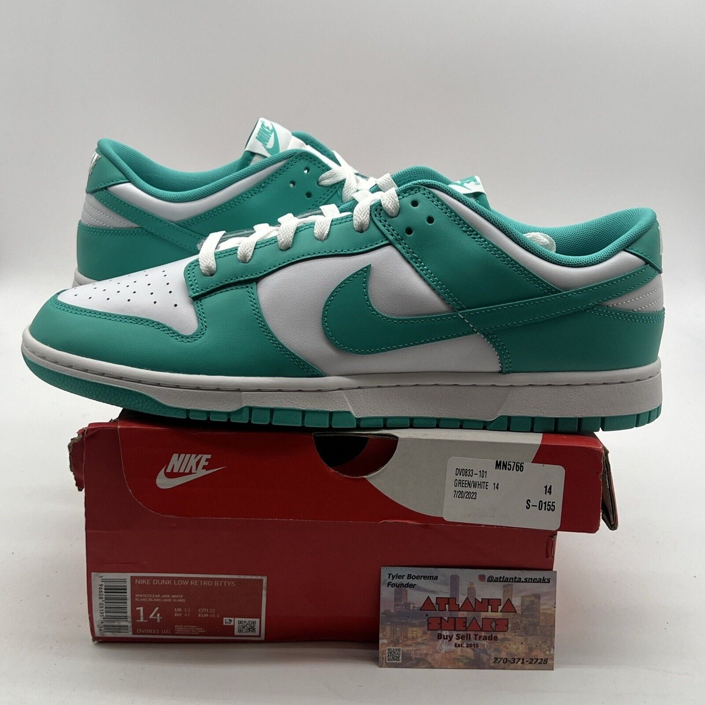 Size 14 - Nike Dunk Low Clear Jade (DV0833-101)