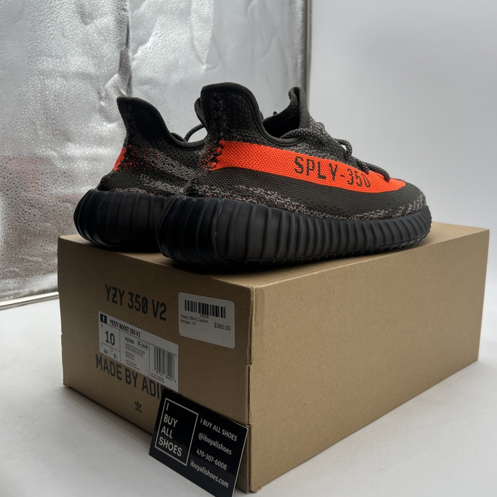 Size 10 - adidas Yeezy Boost 350 V2 Low Carbon Beluga (HQ7045)
