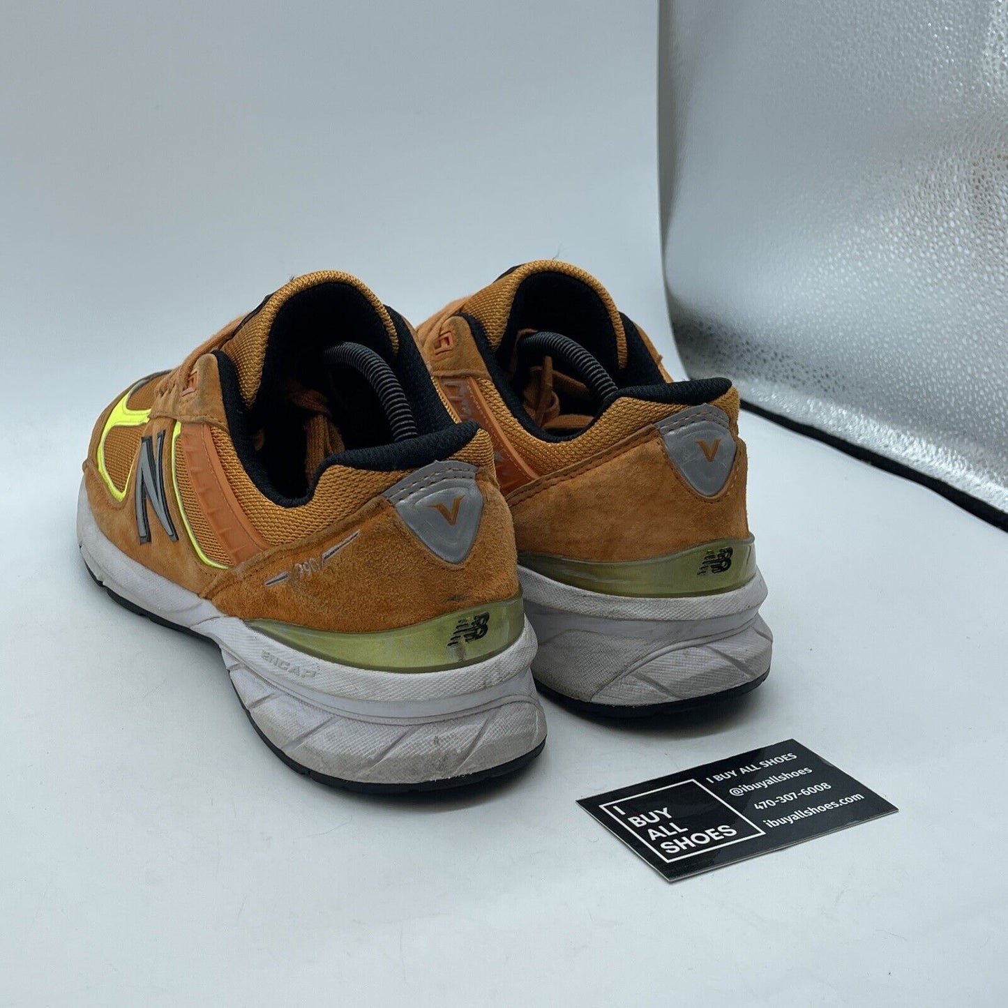 Size 10.5 - New Balance 990v5 Made in USA Orange Suede Leather (M990OH5)