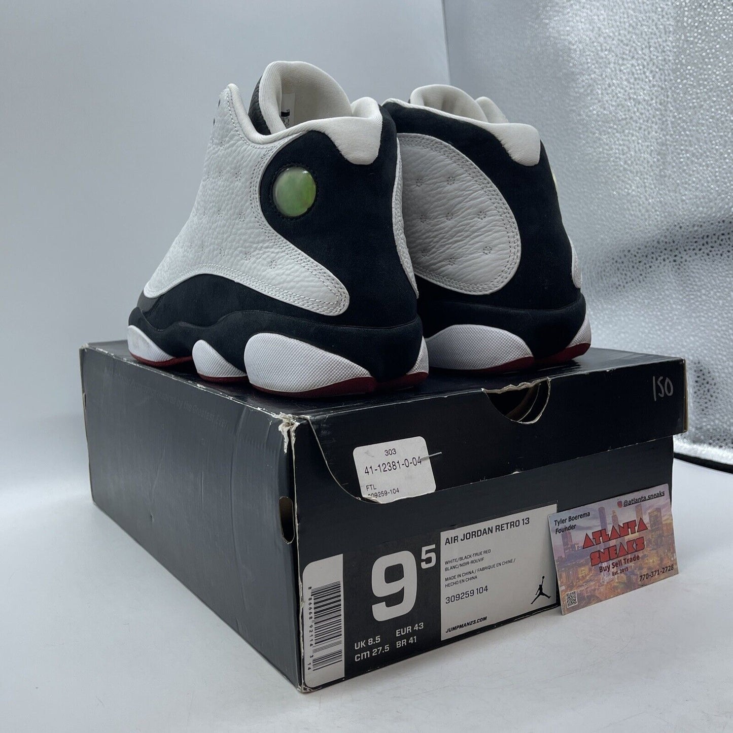 Size 9.5 - Air Jordan 13 Retro 2013 He Got Game White Red Black (309259-104)