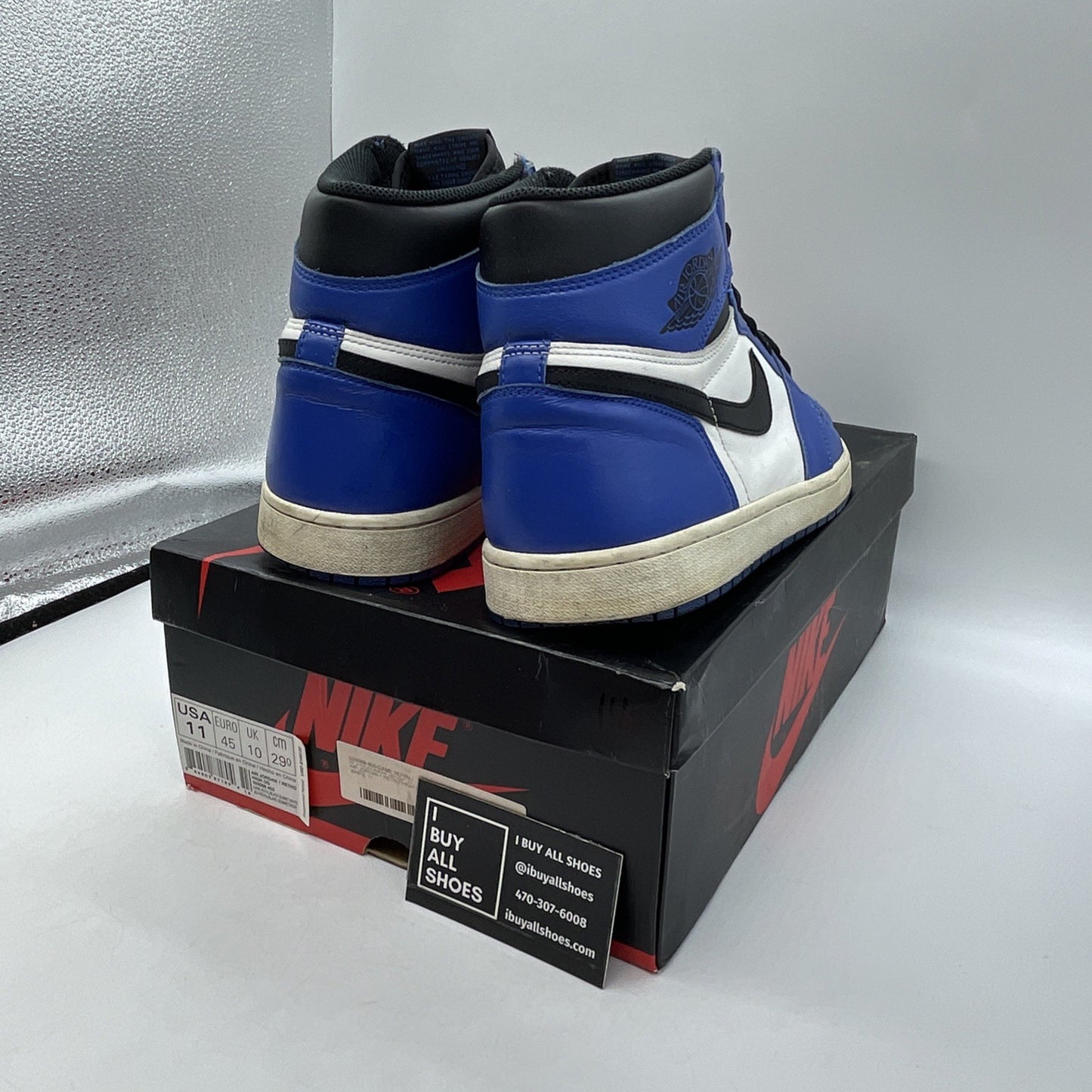 Size 11 - Jordan 1 Retro High OG Game Royal Blue White Leather (555088-403)