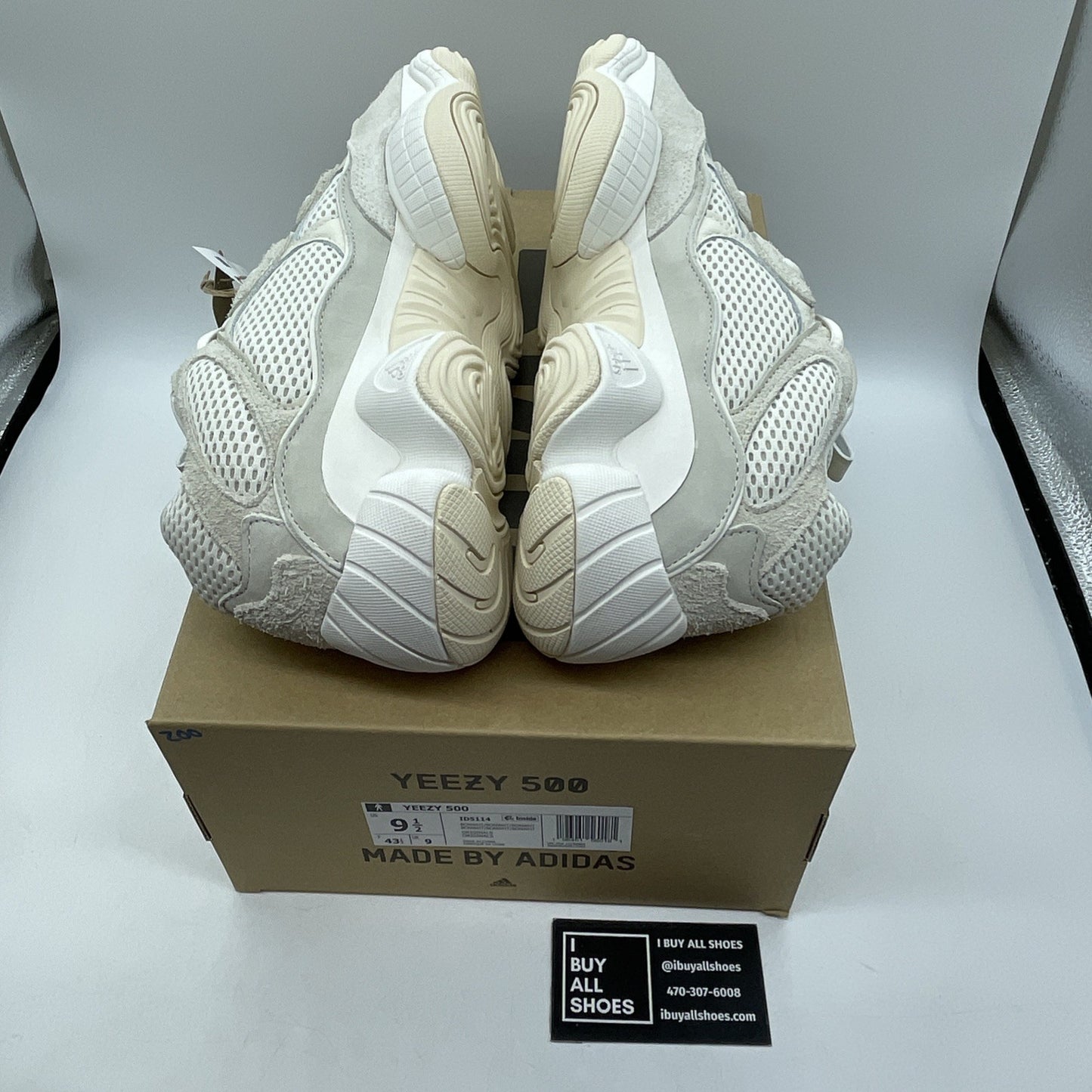 Size 9.5 - Original Adidas Yeezy 500 'bone white' Grey Suede (ID5114)