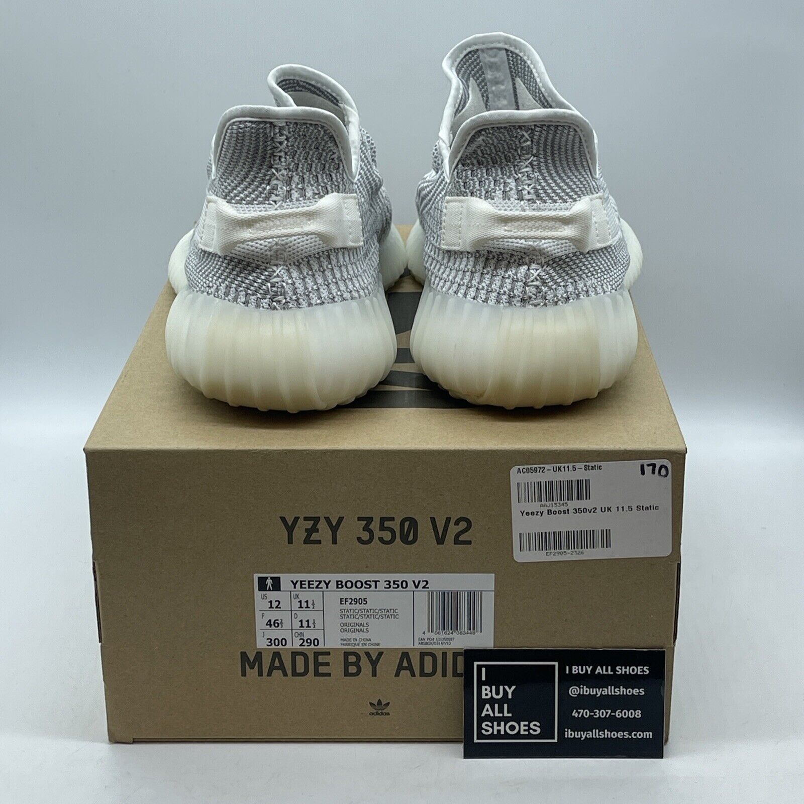 Size 12 - adidas Yeezy Boost 350 V2 2018 Low Static Non-Reflective Grey (EF2905)