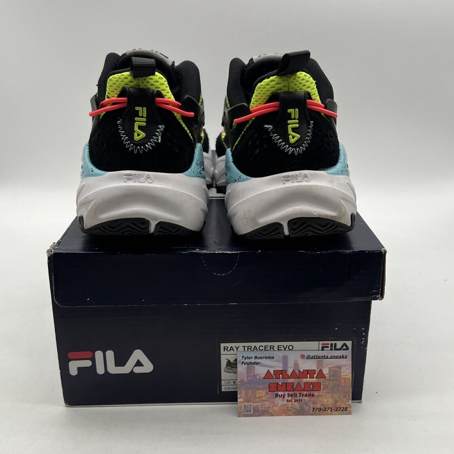 Size 10 - Fila Ray Tracer Evo Black Lime Pink Women’s  (1RM01681-016)