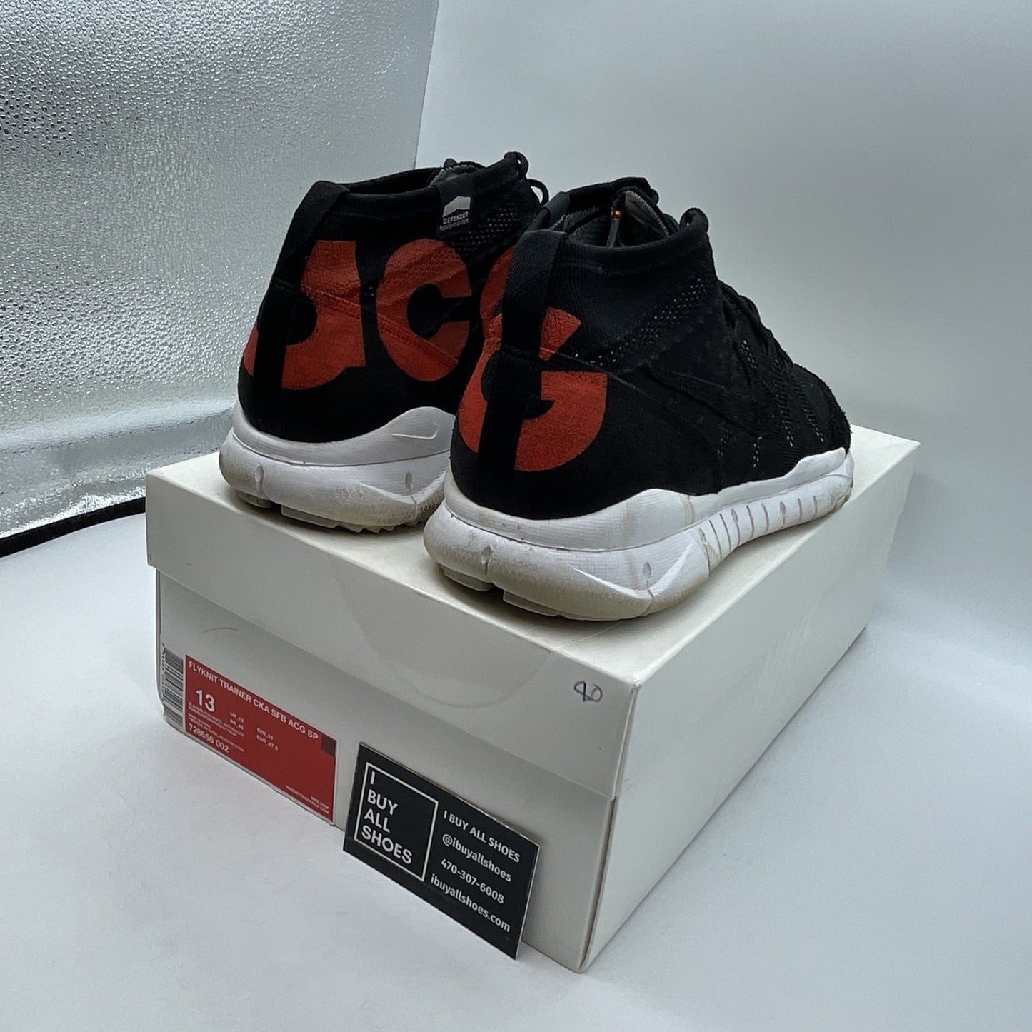 Size 13 - NikeLab Flyknit Trainer Chukka SFB ACG SP Black (728656-002)