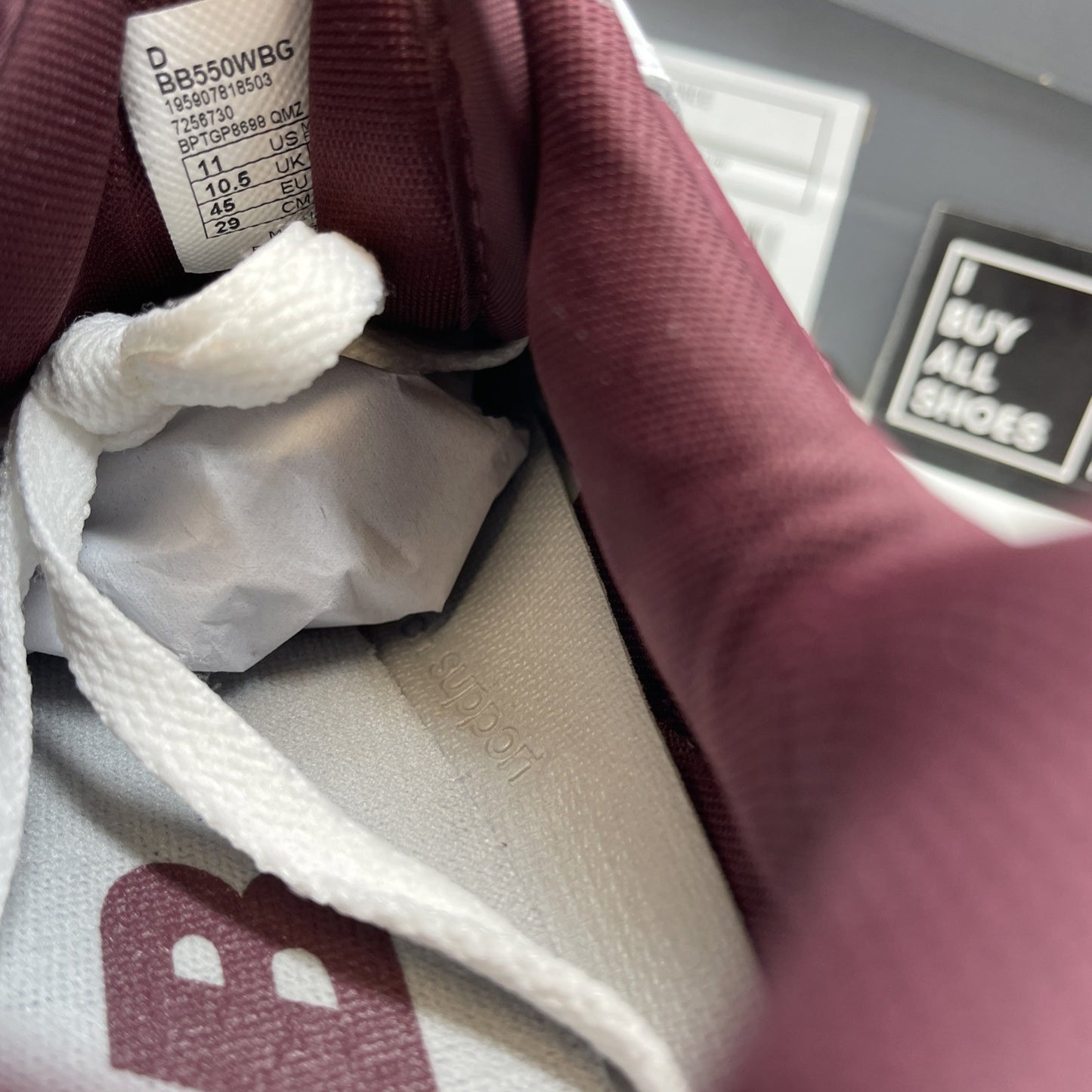 Size 11 - New Balance 550 Burgundy Turquoise (BB550WBG)