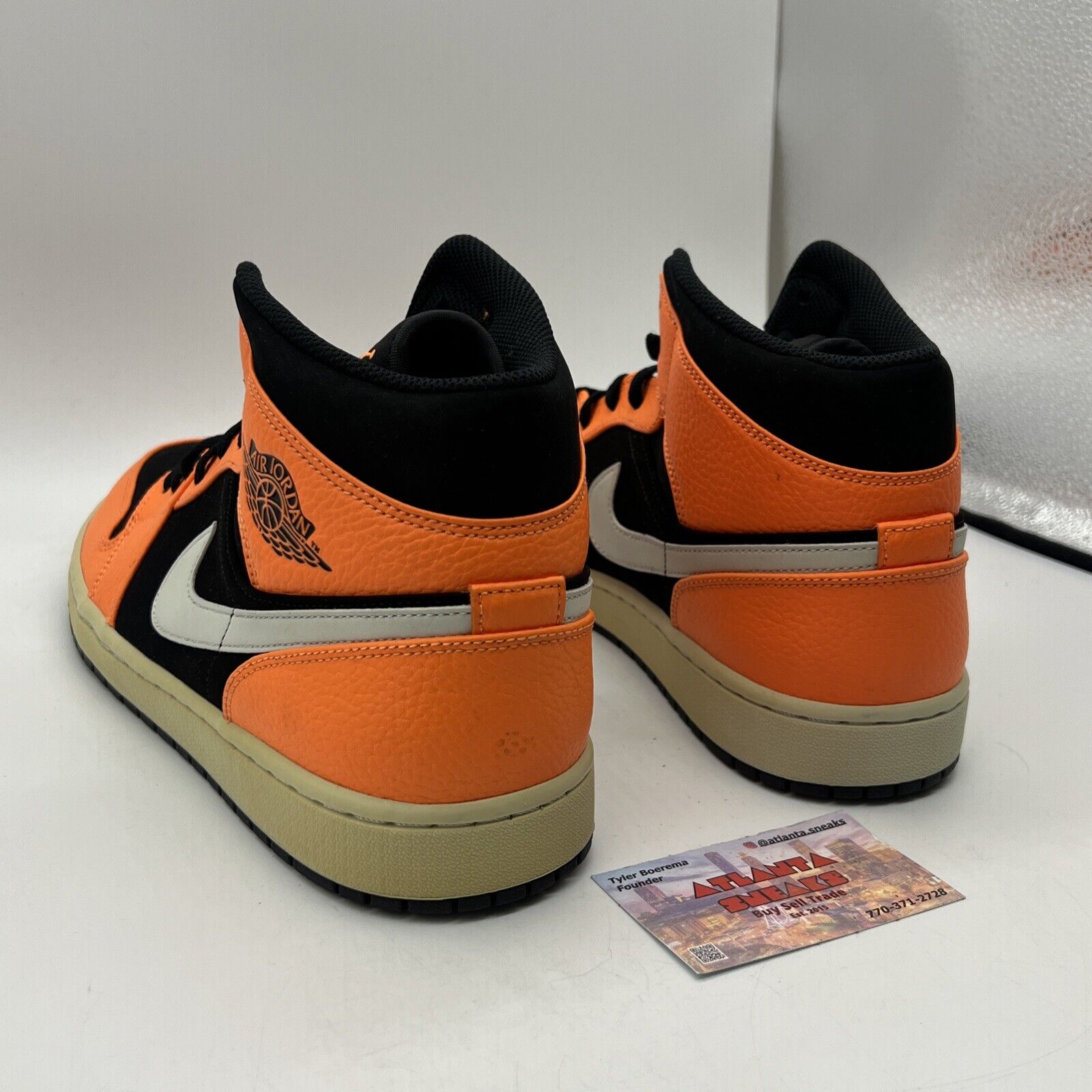 Size 13 - Air Jordan 1 Black Cone Orange Black White Leather Suede