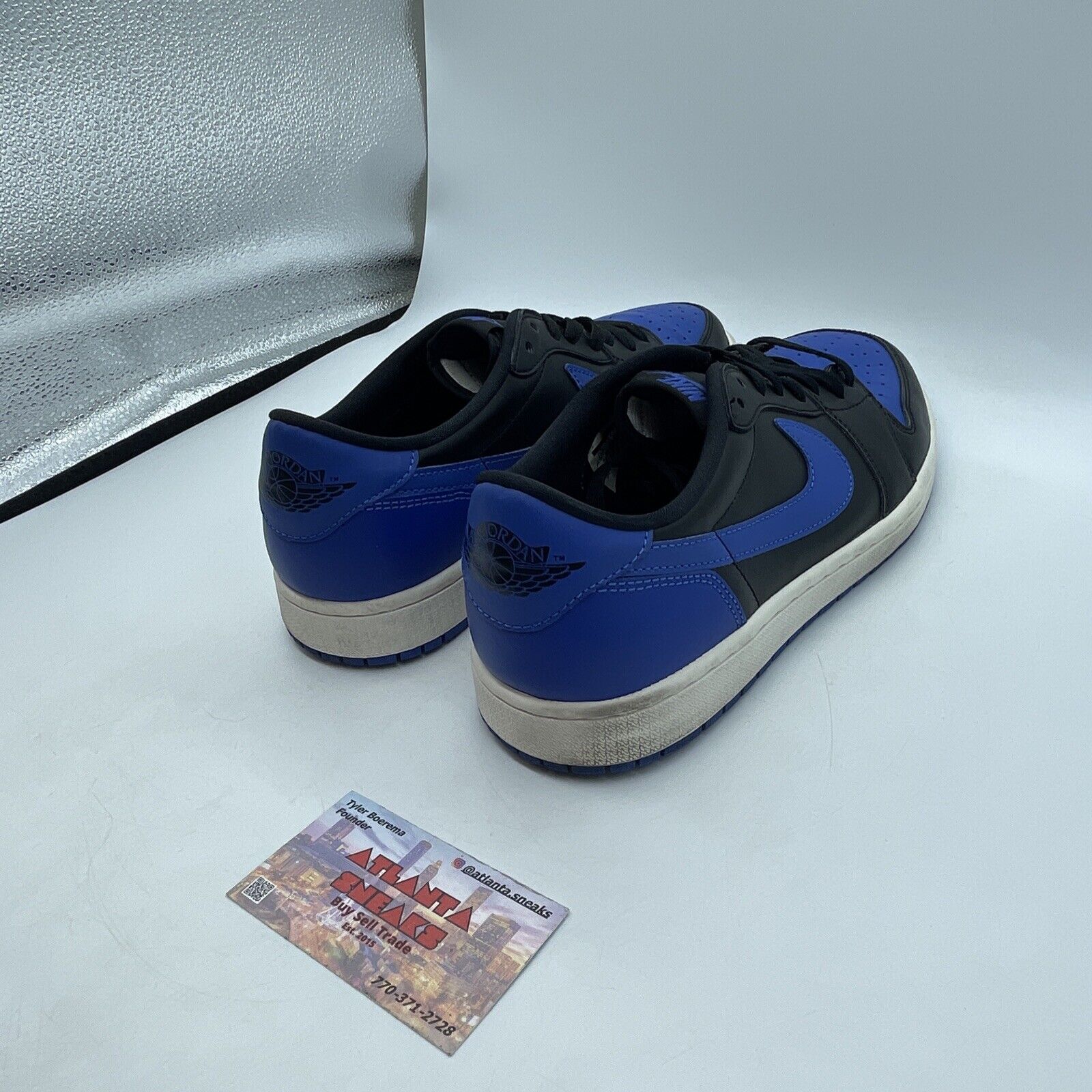 Size 11.5 - Air Jordan 1 Retro OG Low Royal White Black Leather (705329-004)