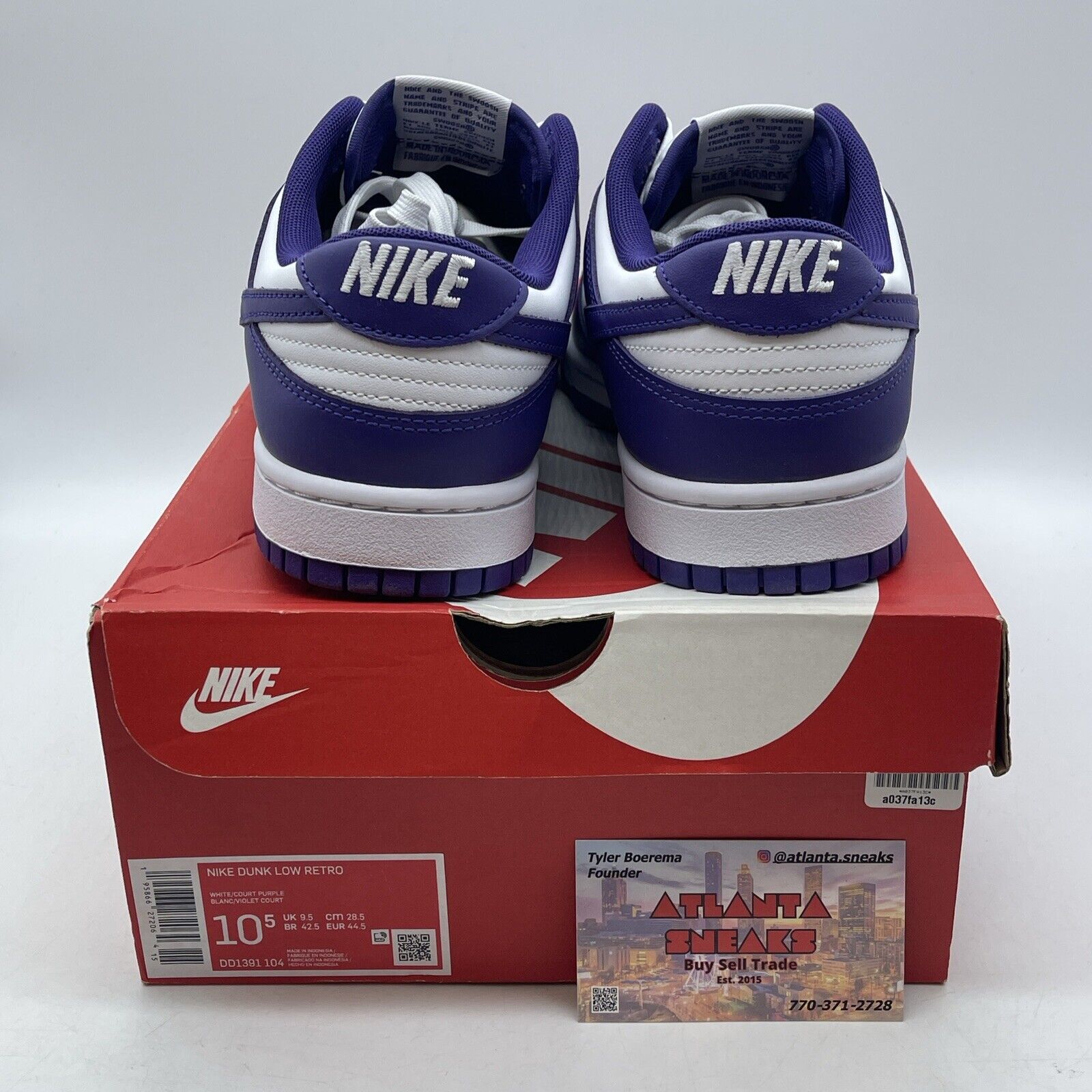 Size 10.5 - Nike Dunk Low Retro Court Purple 2022 White Leather (DD1391-104)