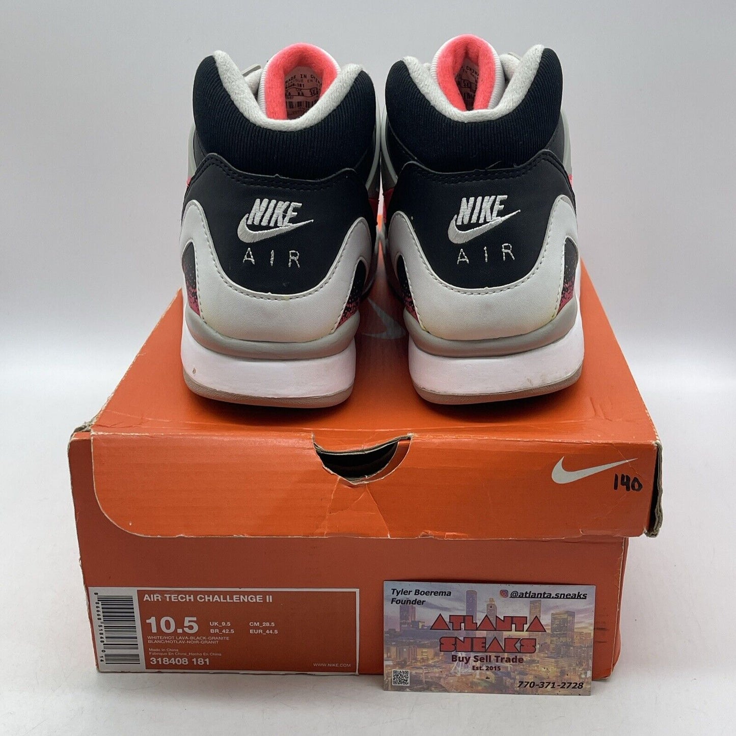 Size 10.5 - Nike Air Tech Challenge 2 2008 White Hot Lava White (318408-181)