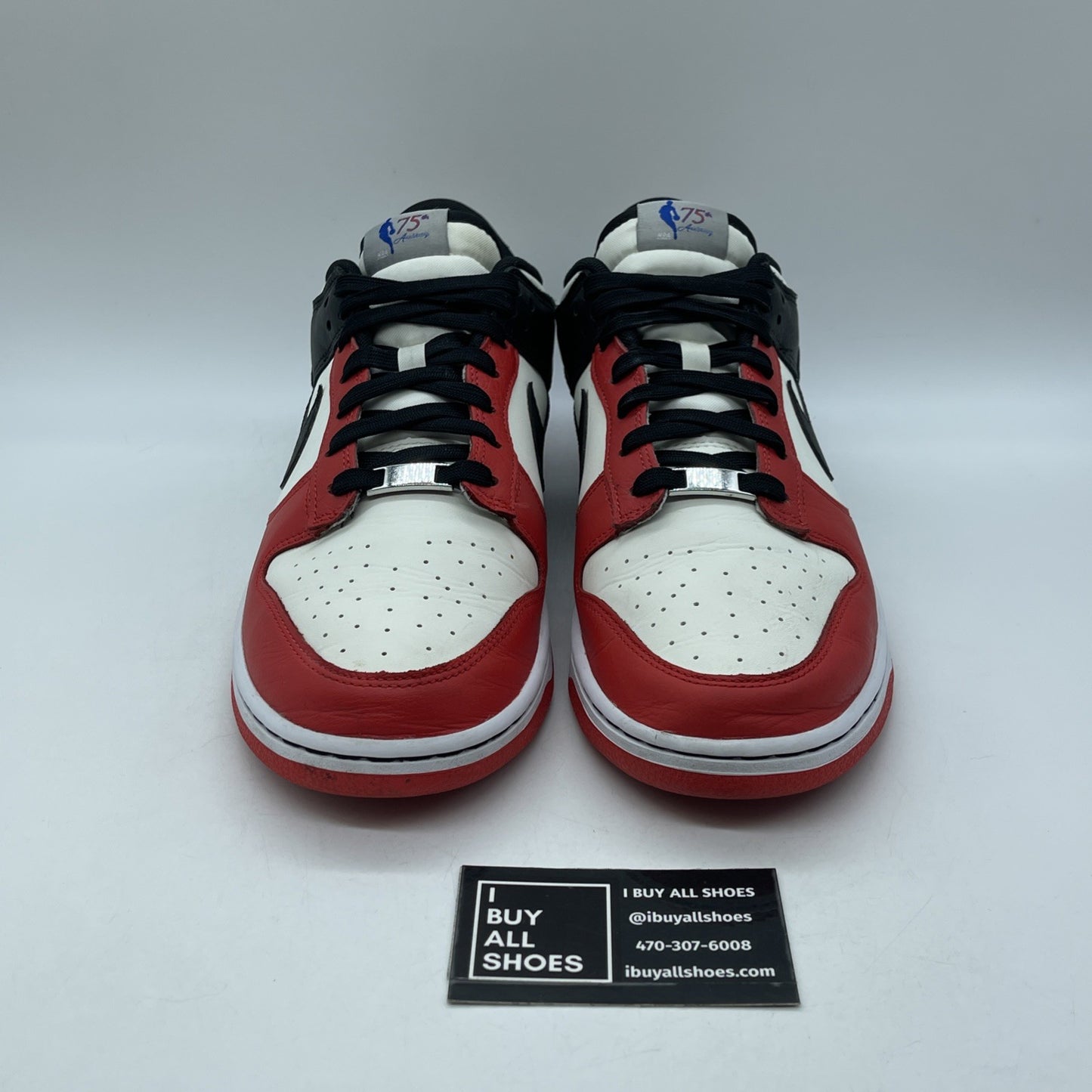 Size 12 - Nike Dunk Low EMB x NBA 75th Anniversary Bulls Leather (DD3363-100)